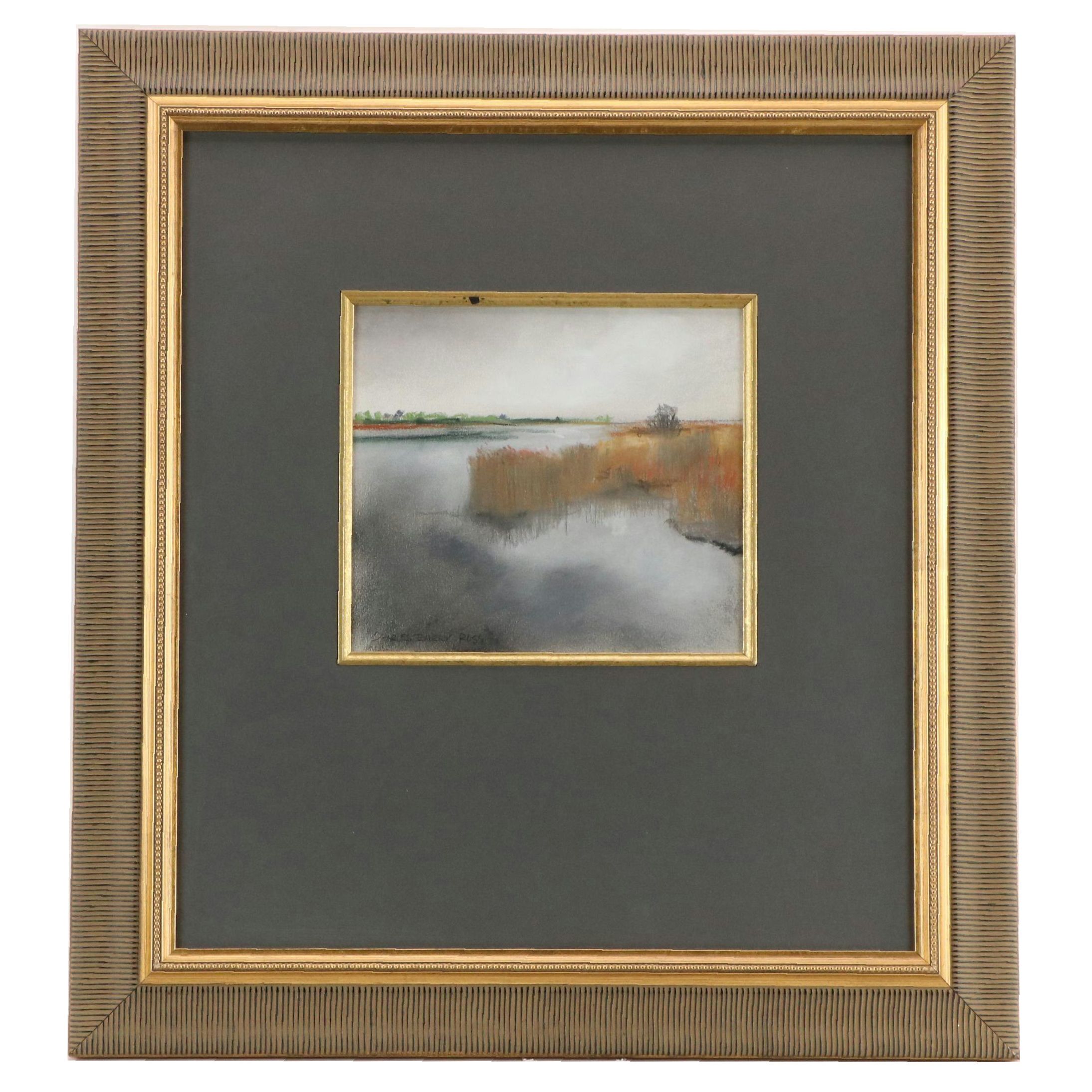 Coastal Landscape Chalk Pastel Drawing