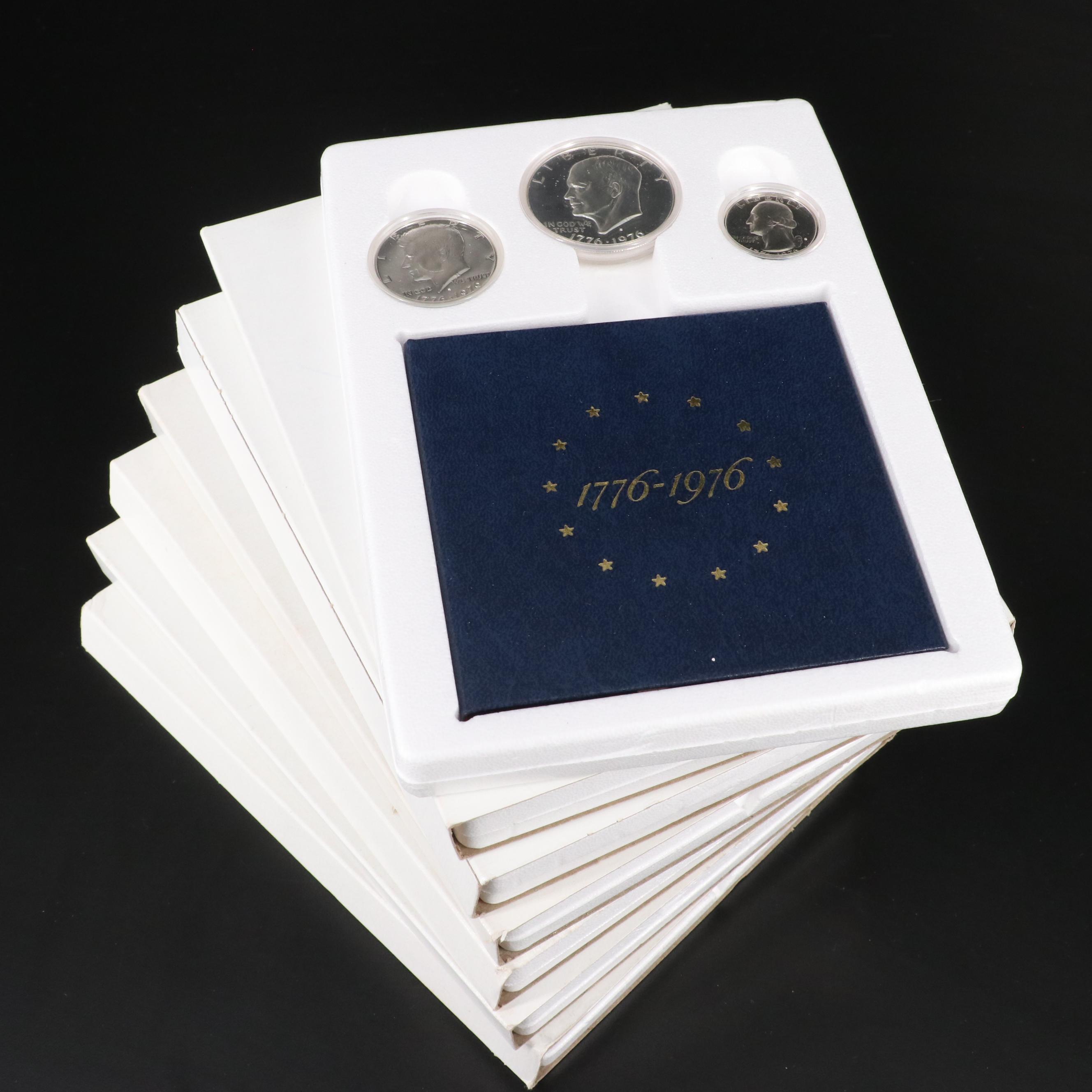 Seven 1976 U.S. Bicentennial 3-Coin Silver Proof Sets