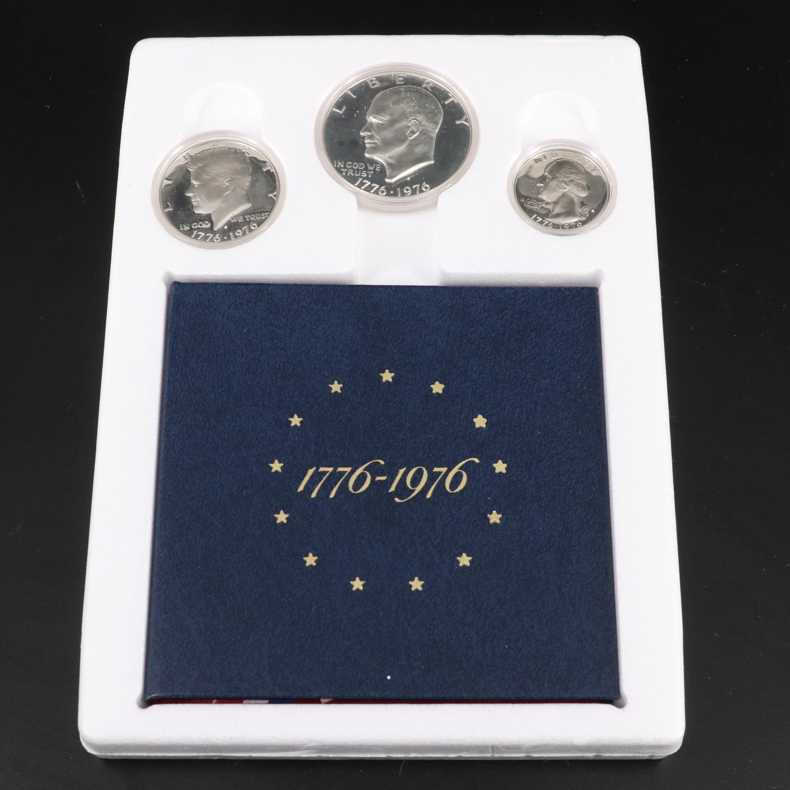 Seven 1976 U.S. Bicentennial 3-Coin Silver Proof Sets