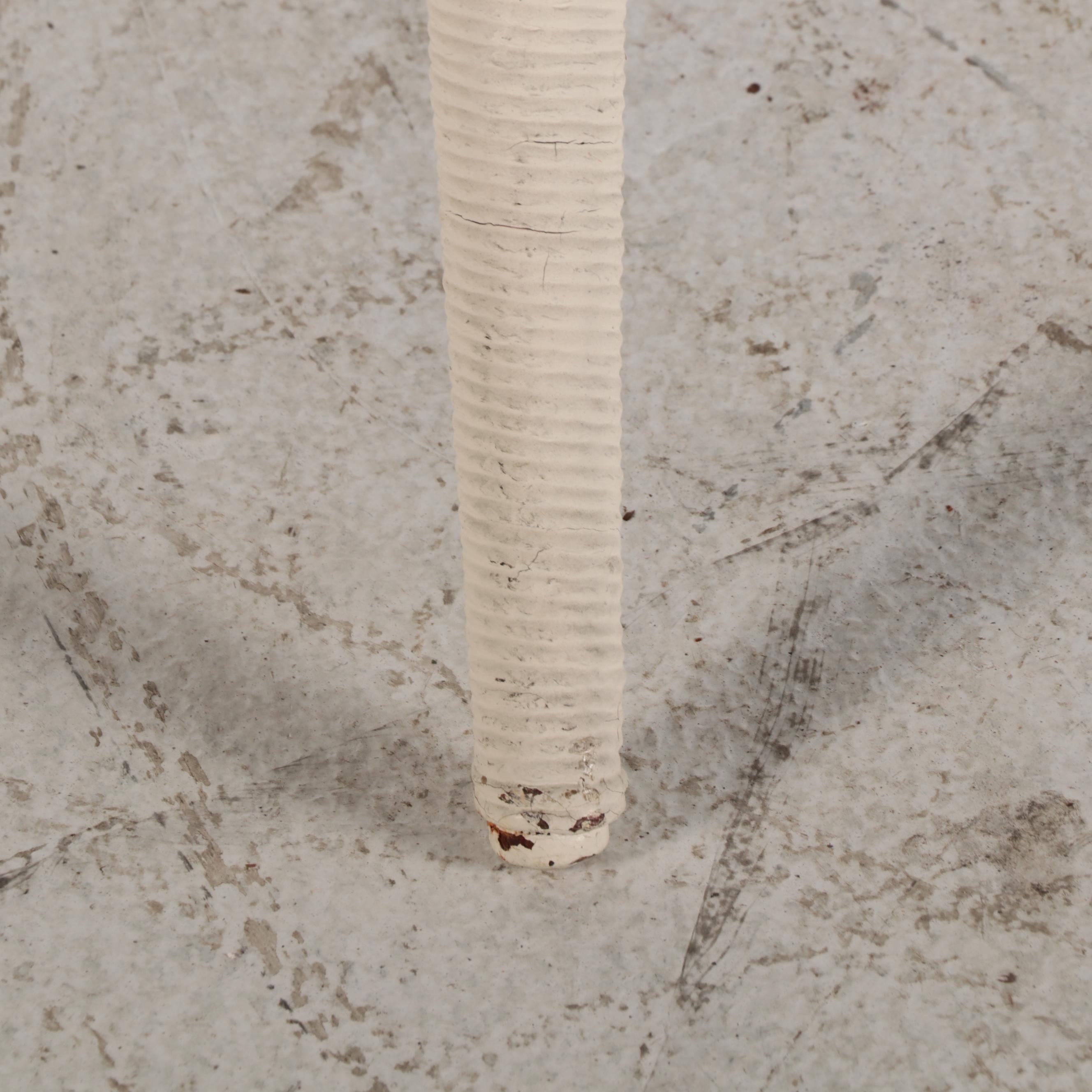 White-Painted Wicker and Hardwood Console Table, Early 20th Century