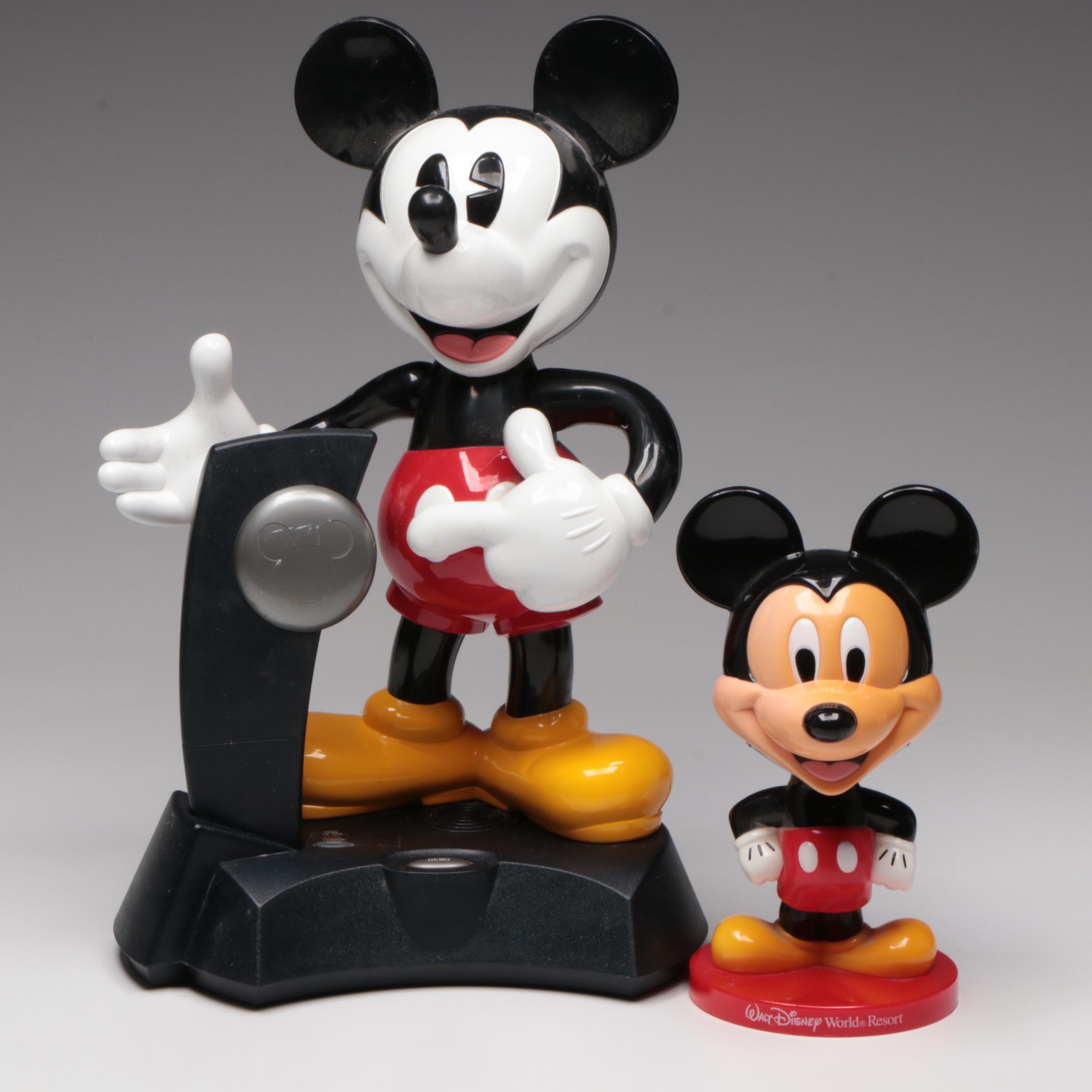 Disney Telemania Mickey Mouse Telephone with Souvenir Mickey Figurine