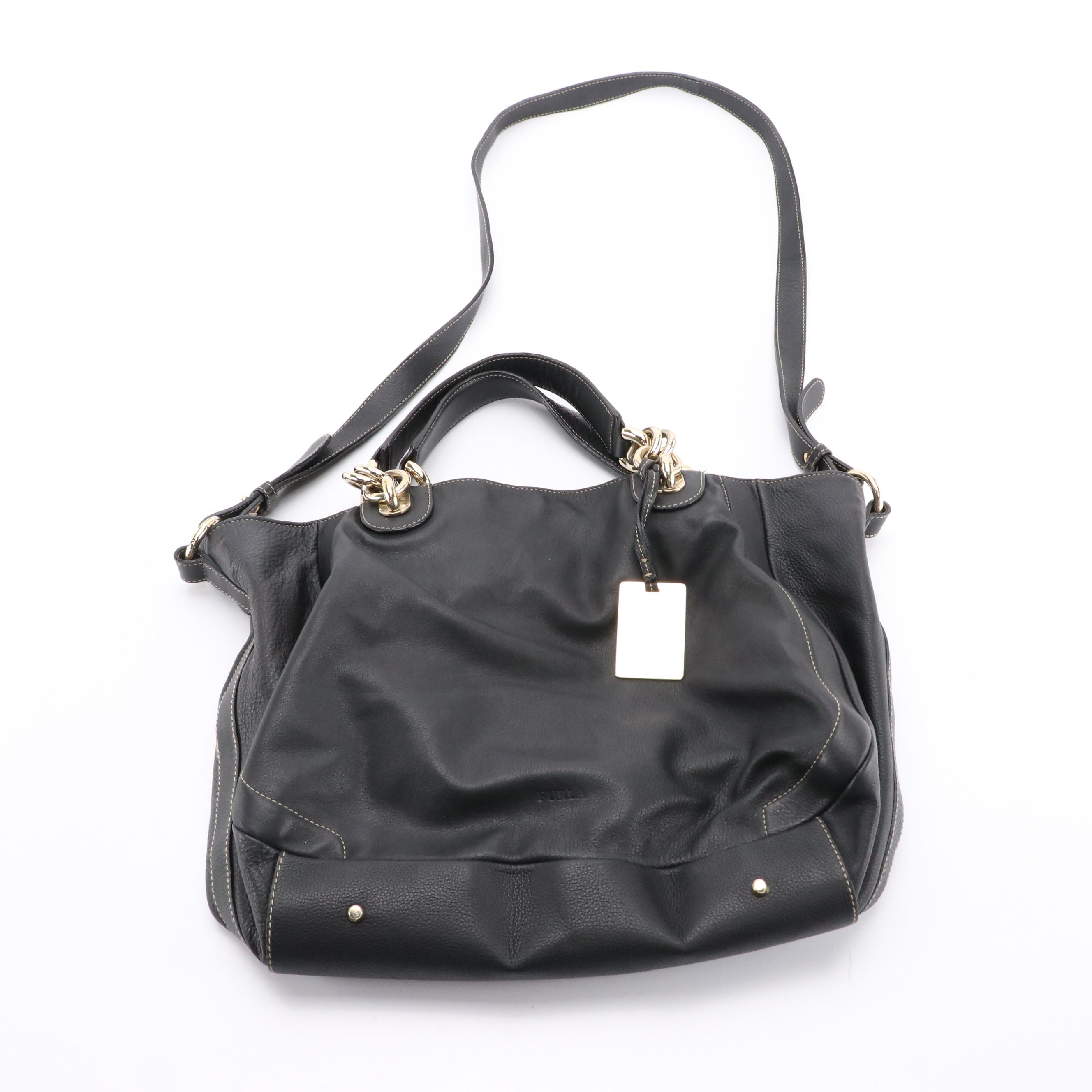 Mulberry Fold Over Wristlet with Furla and Other Shoulder Bag in Black Leather