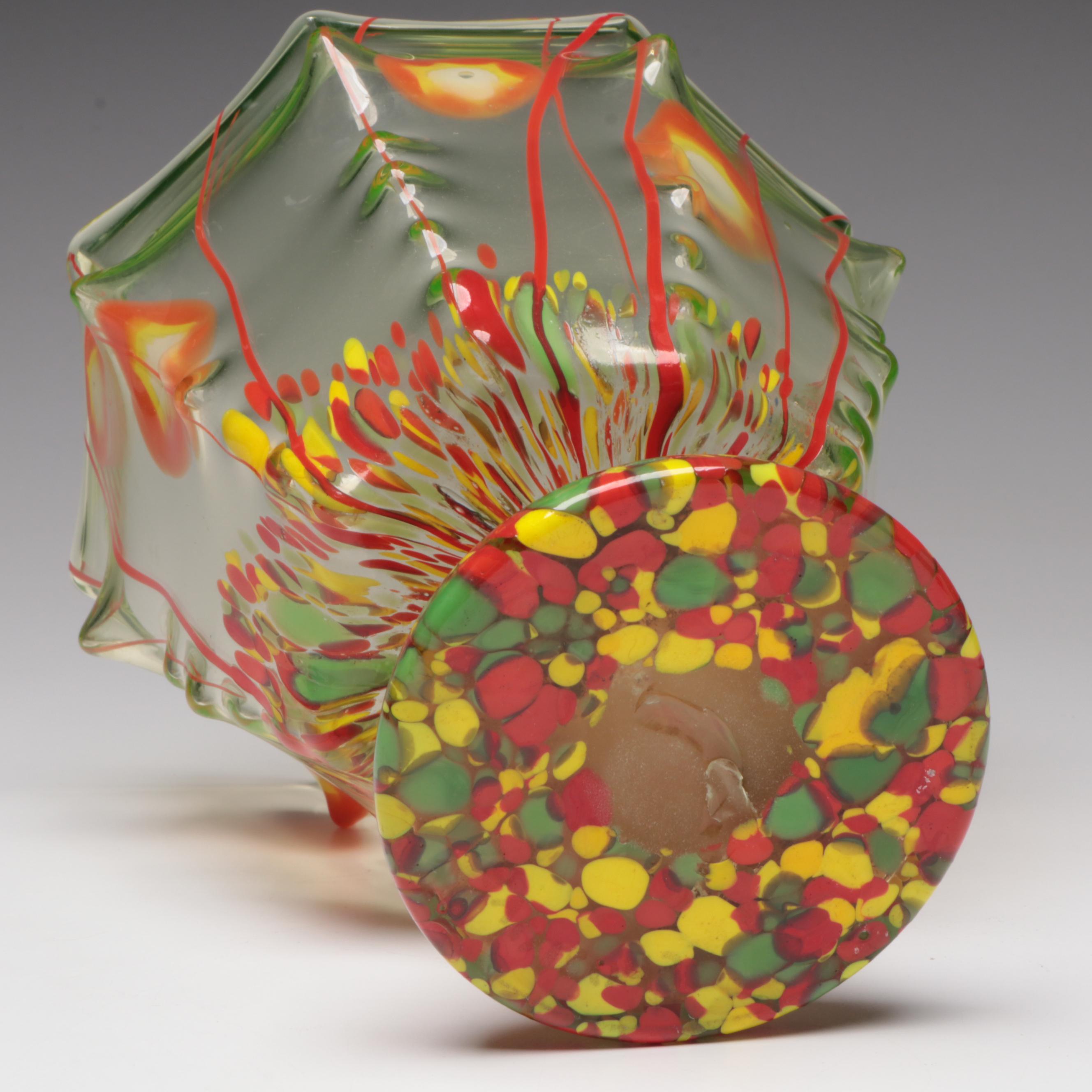 Kralik Art Deco Uranium Glass Knuckle Vase, Early 20th Century