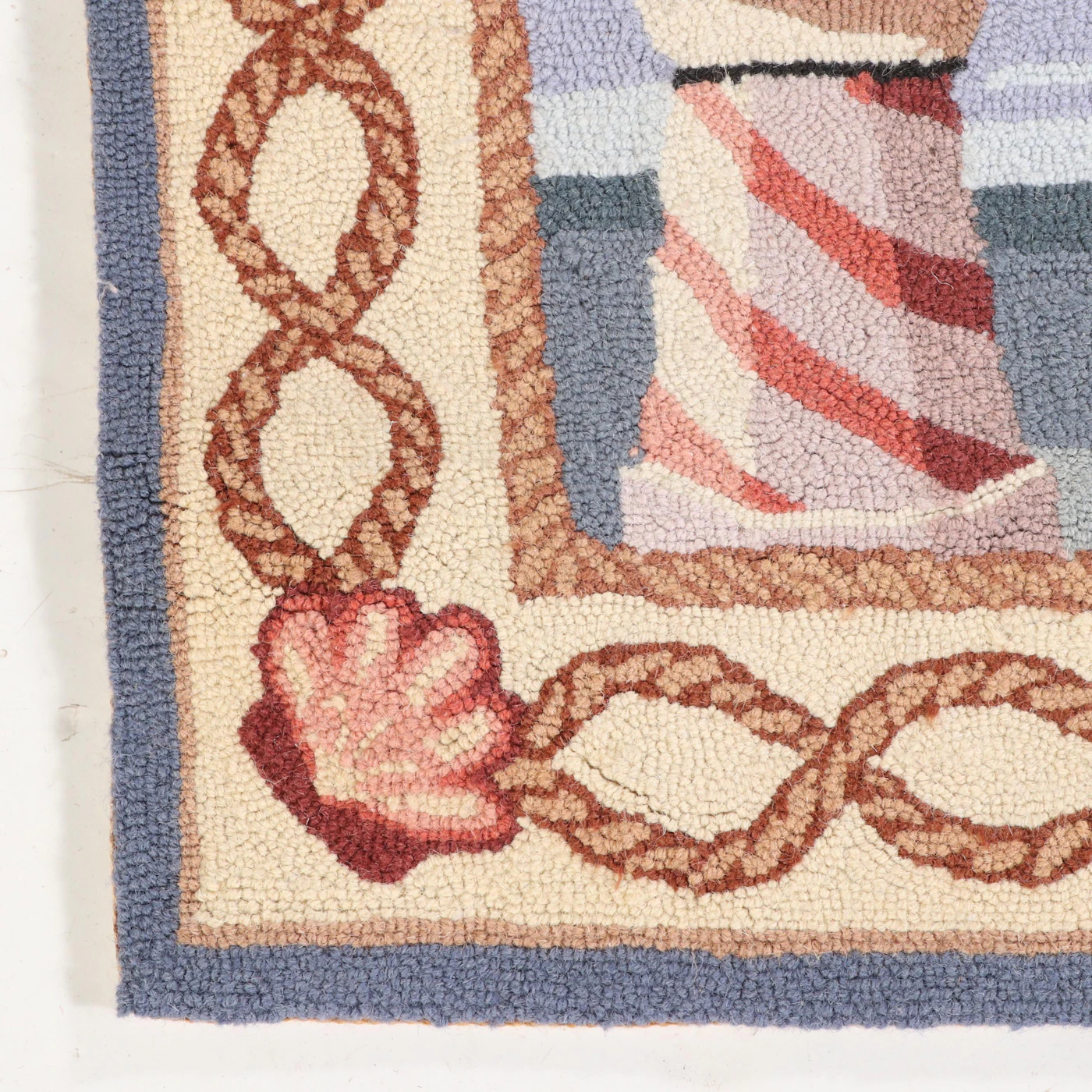 3'6 x 5'7 Handmade Hooked Wool