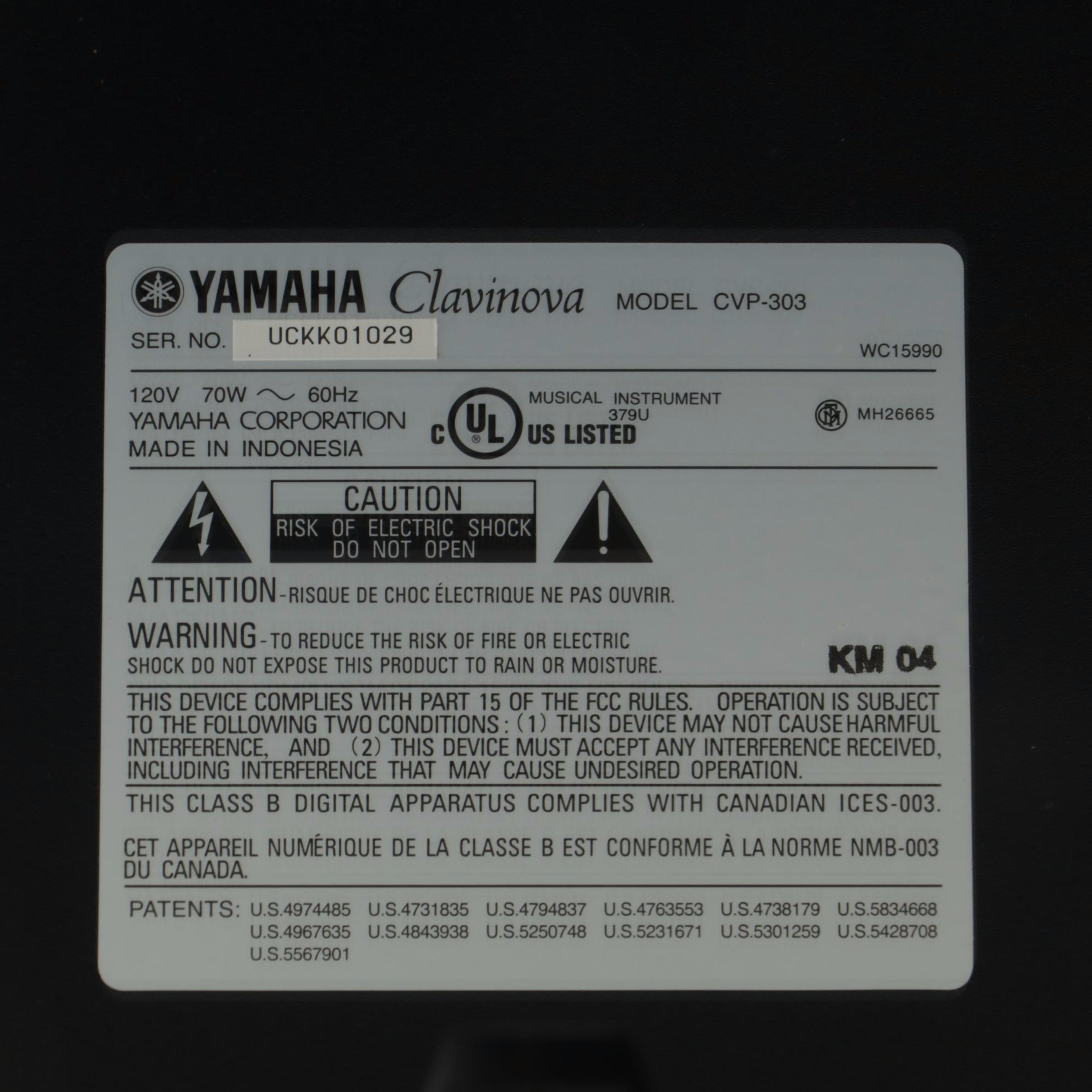 Yamaha Clavinova CVP-303 Digital Piano, 2004