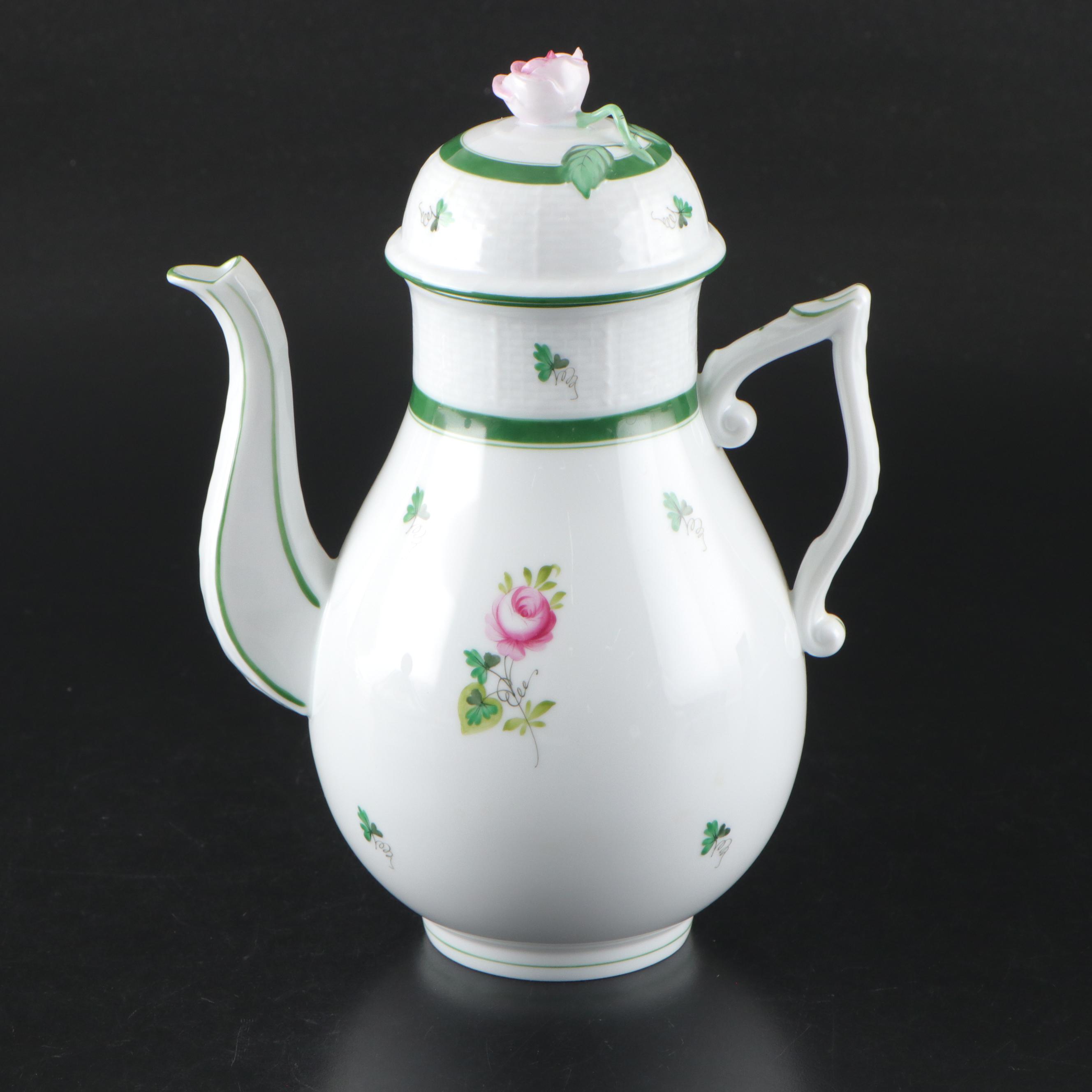 Herend "Vienna Rose" Porcelain Teapot, Creamer, Sugar Bowl and More