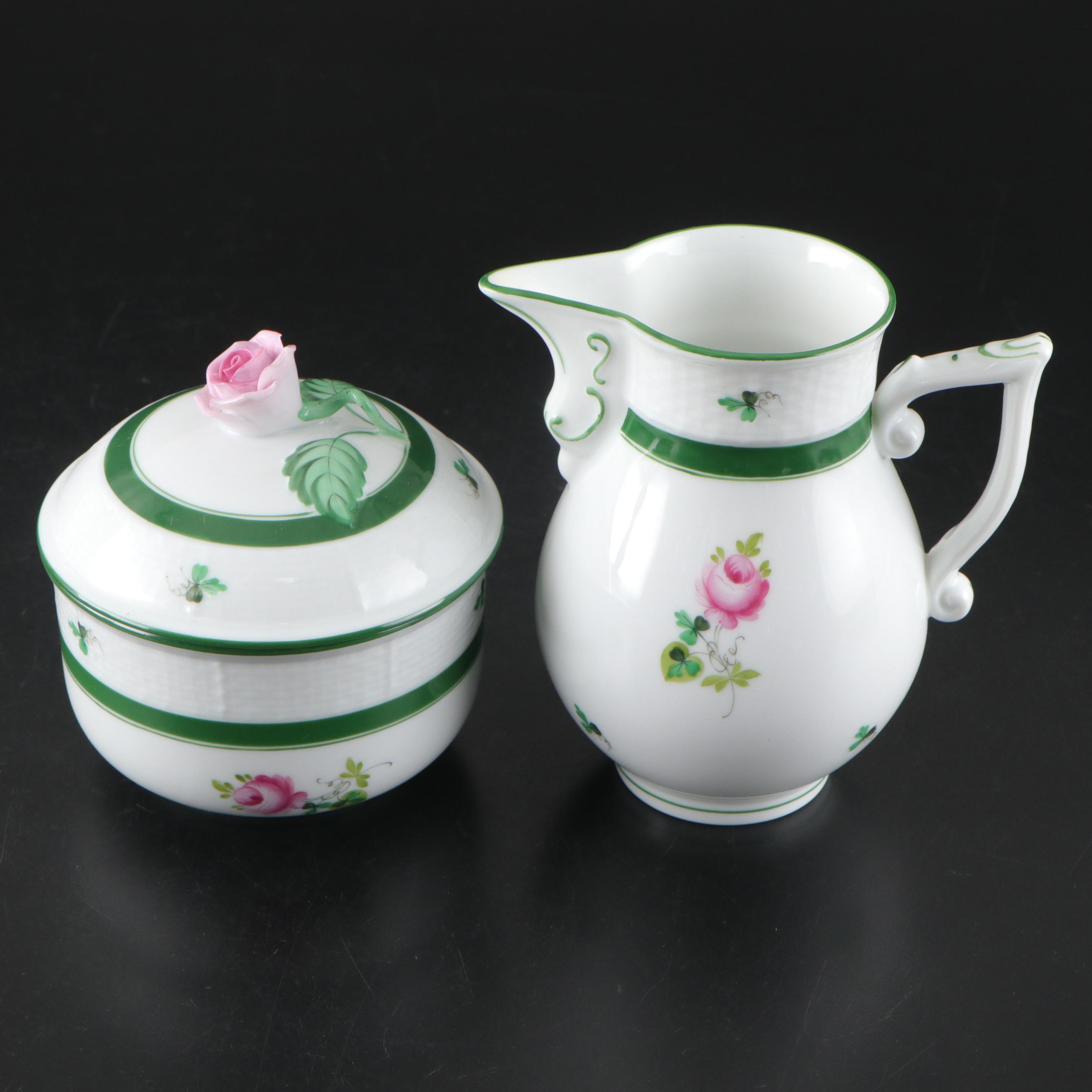 Herend "Vienna Rose" Porcelain Teapot, Creamer, Sugar Bowl and More