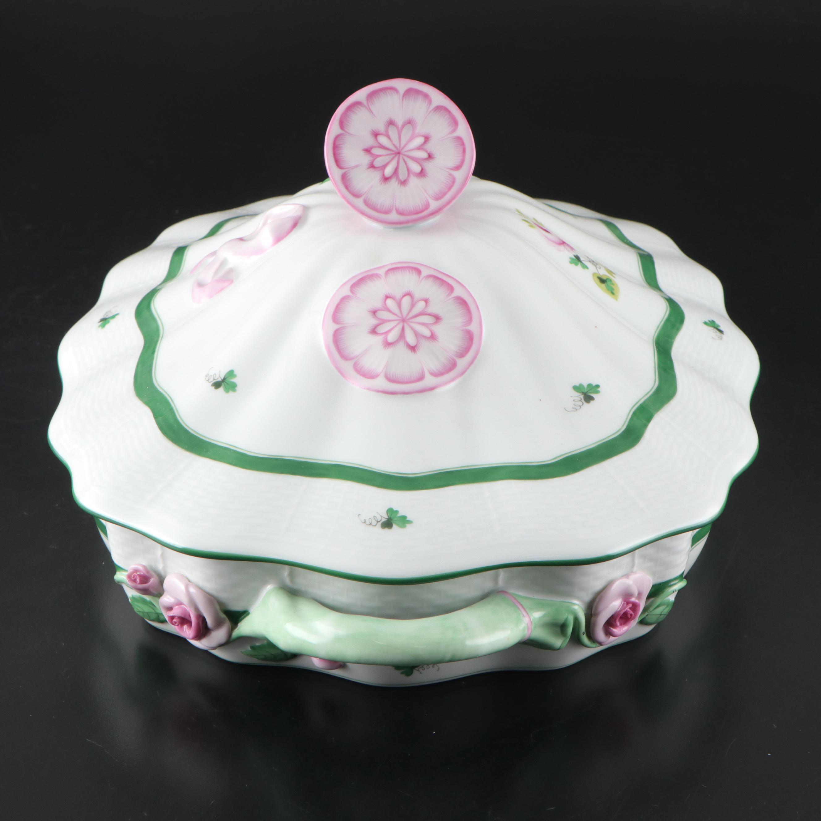 Herend "Vienna Rose" Porcelain Teapot, Creamer, Sugar Bowl and More