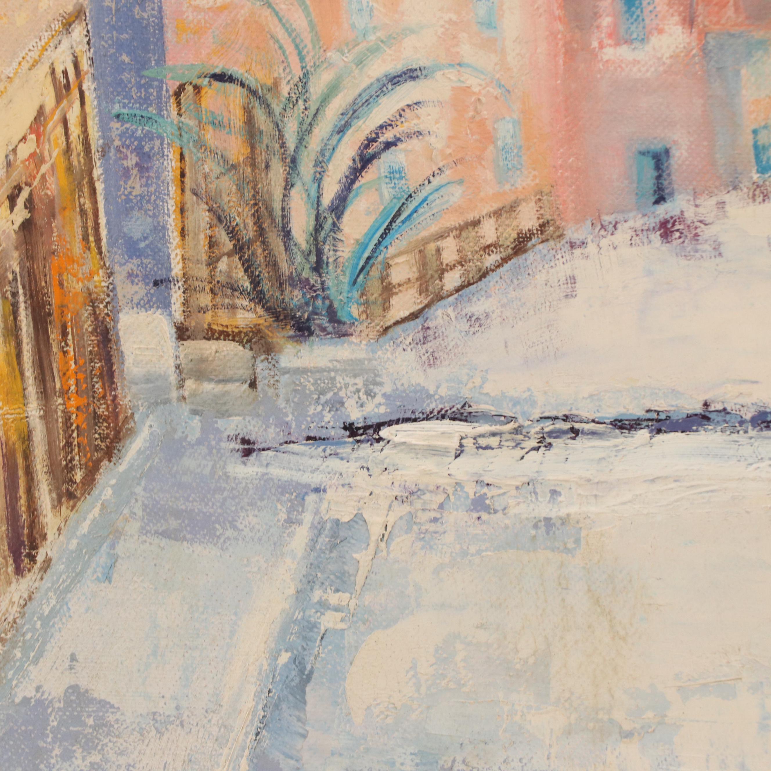 Helen Oppenheimer Oil Painting of Cityscape, 1959