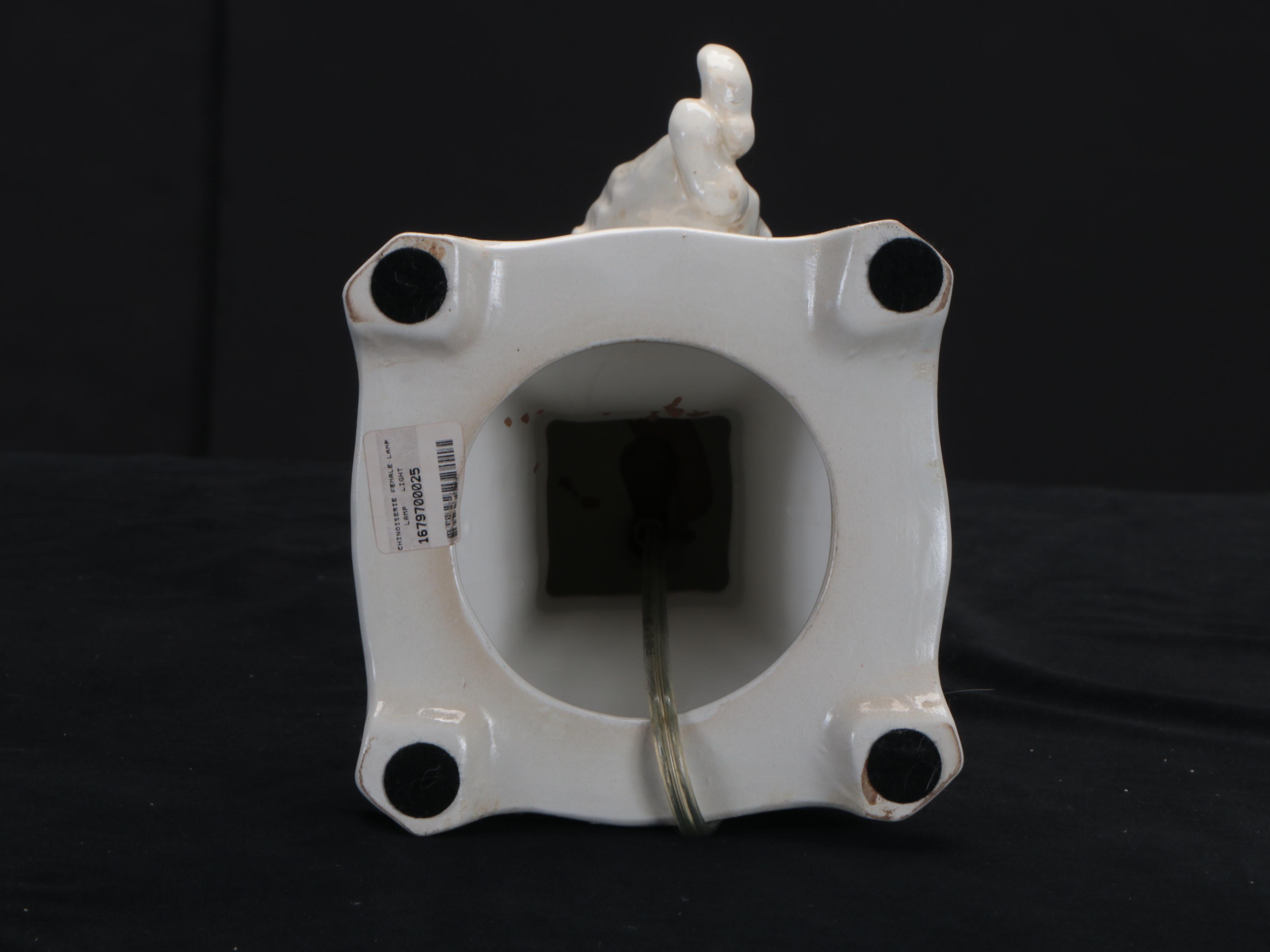 Chapman Blanc de Chine Figural Table Lamp with Bell Shade, 1998