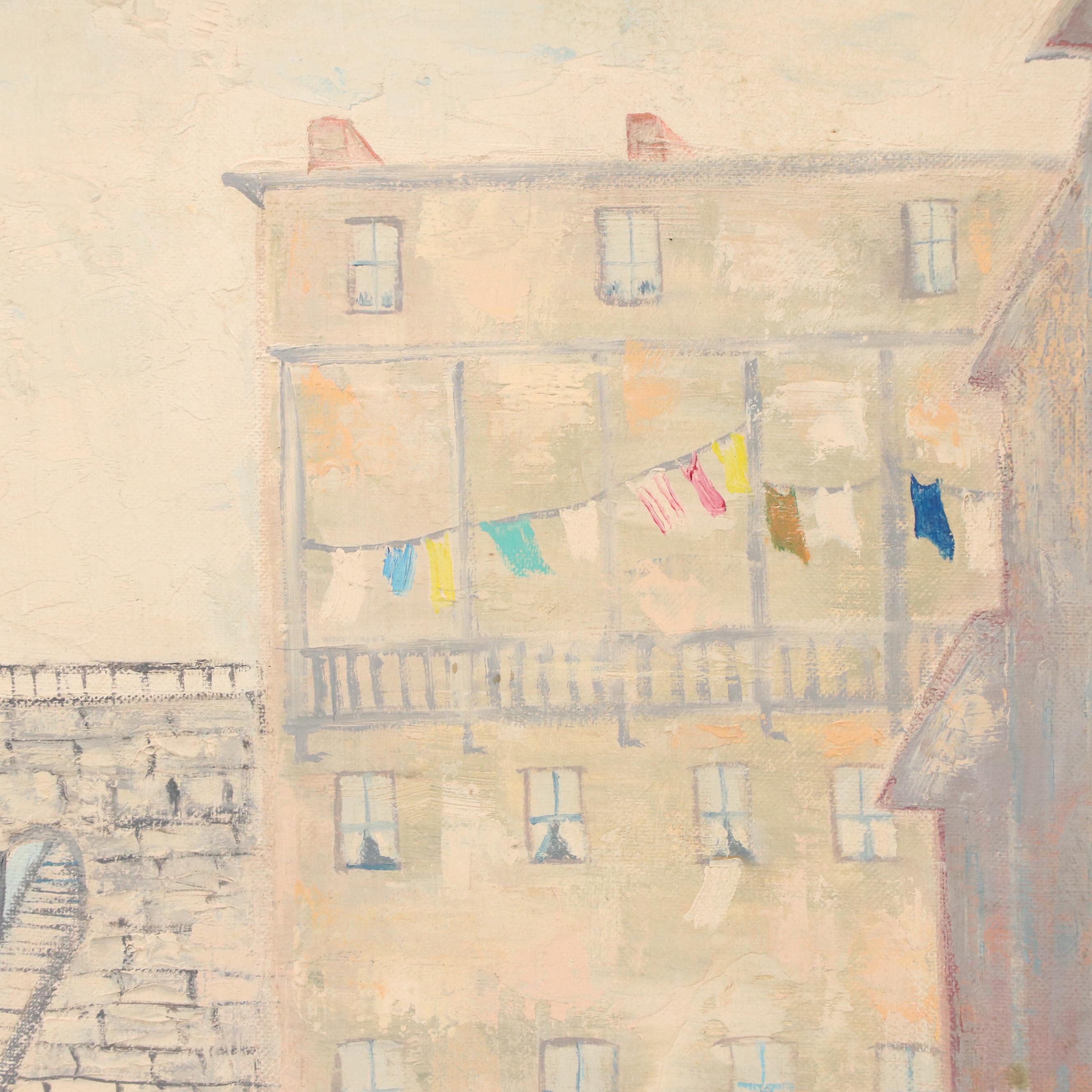 Helen Oppenheimer Oil Painting of Cityscape, 1960