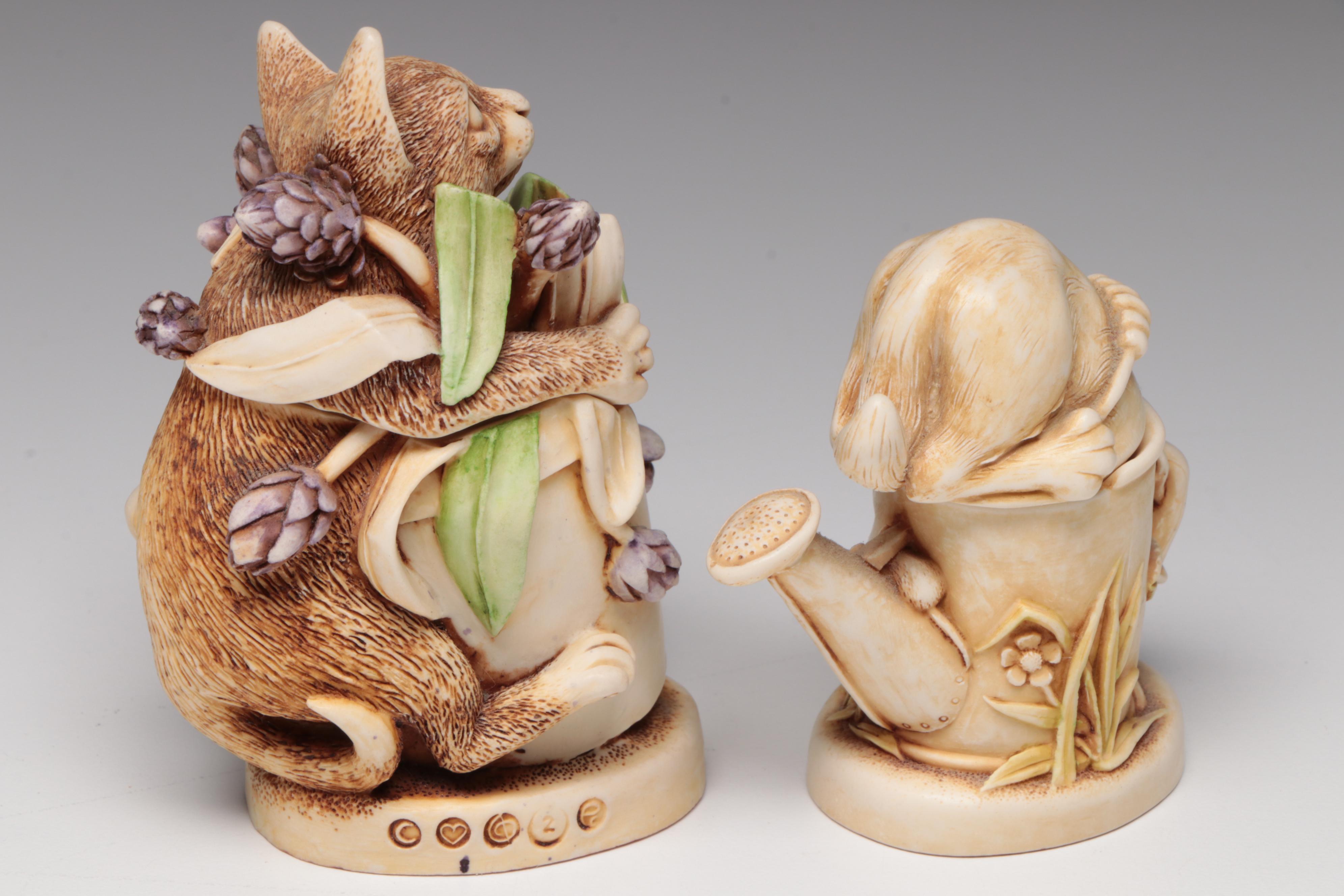 Harmony Kingdom "Catch As Catch Can" and Other Resin Cat Figurines, Vintage