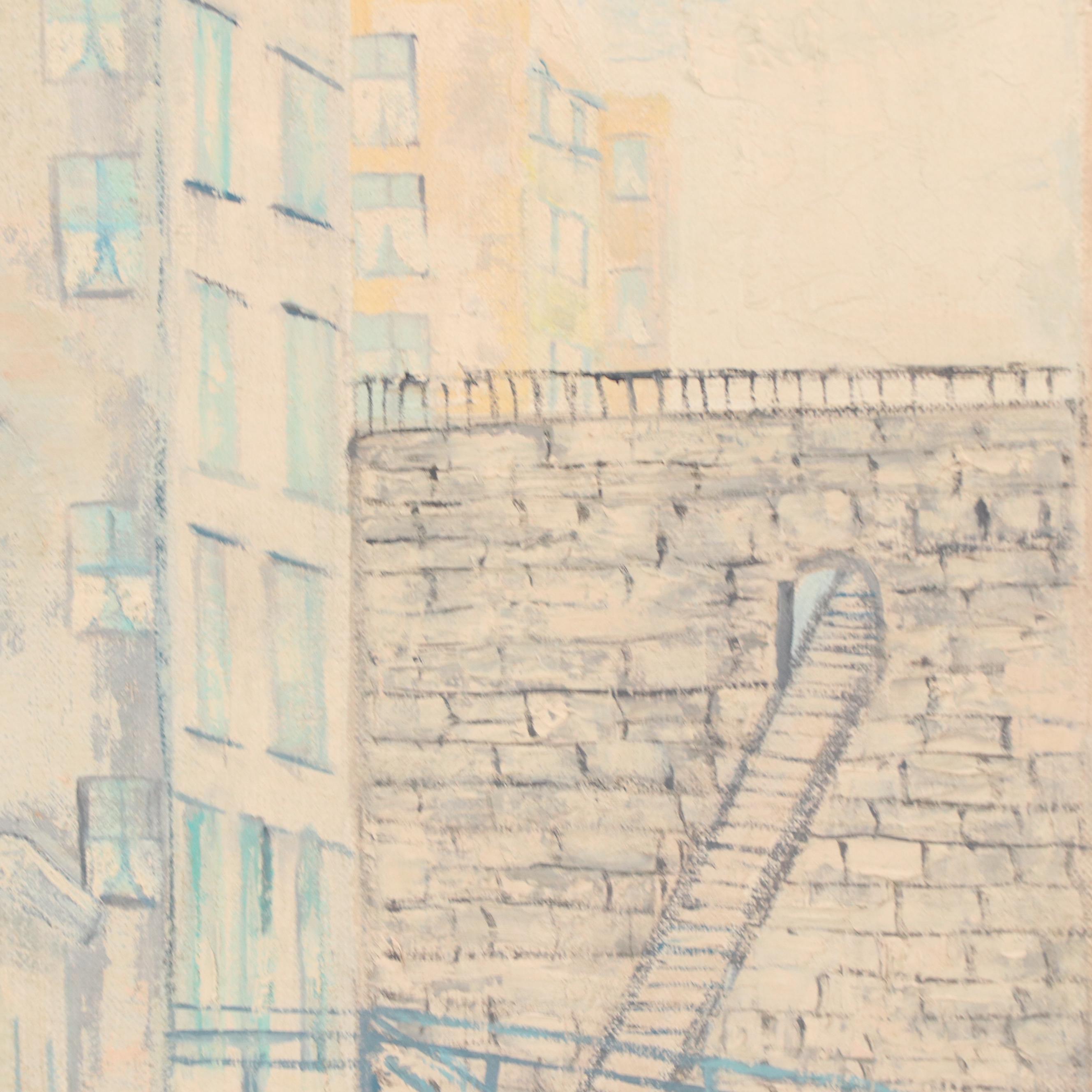 Helen Oppenheimer Oil Painting of Cityscape, 1960