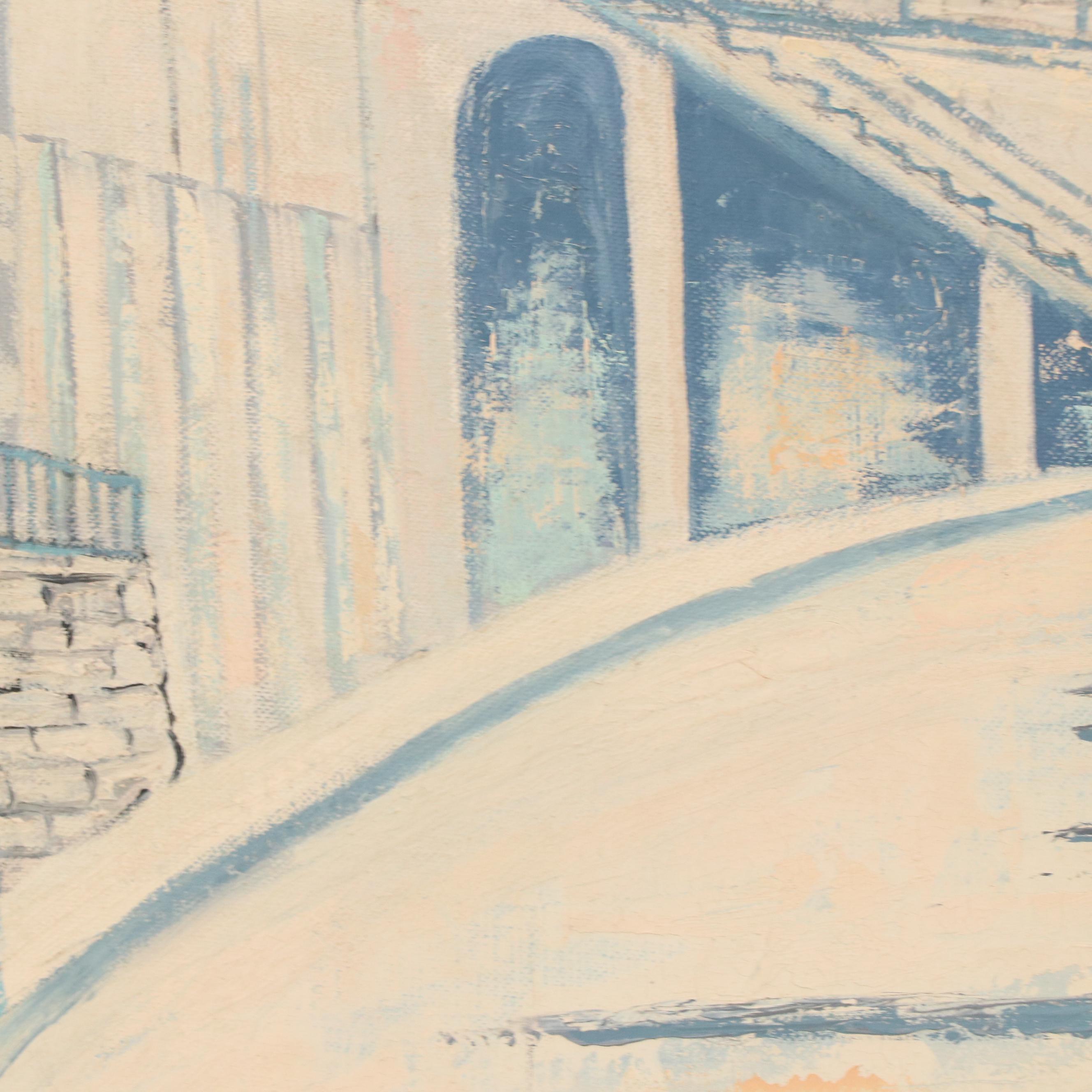 Helen Oppenheimer Oil Painting of Cityscape, 1960