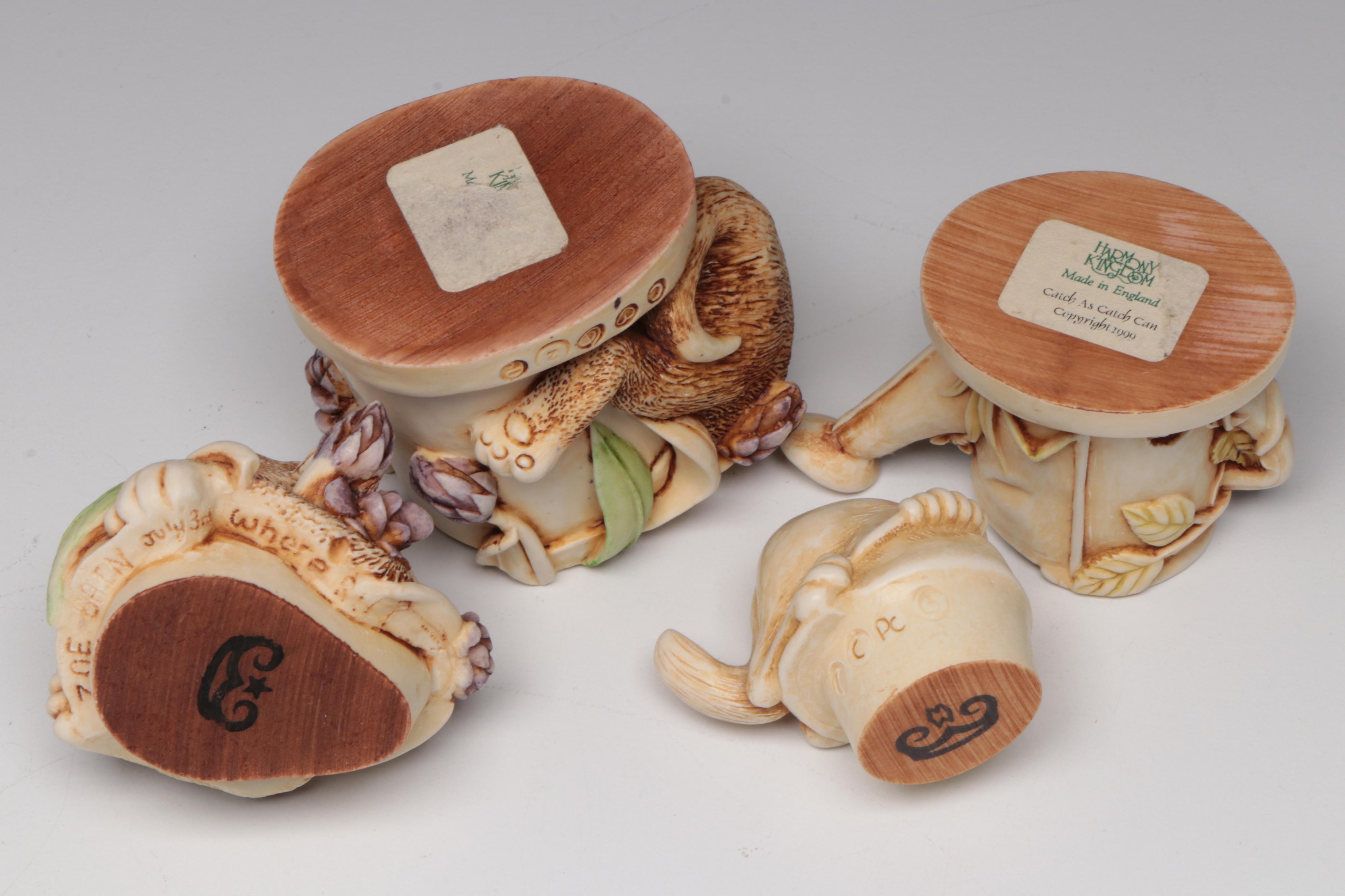 Harmony Kingdom "Catch As Catch Can" and Other Resin Cat Figurines, Vintage