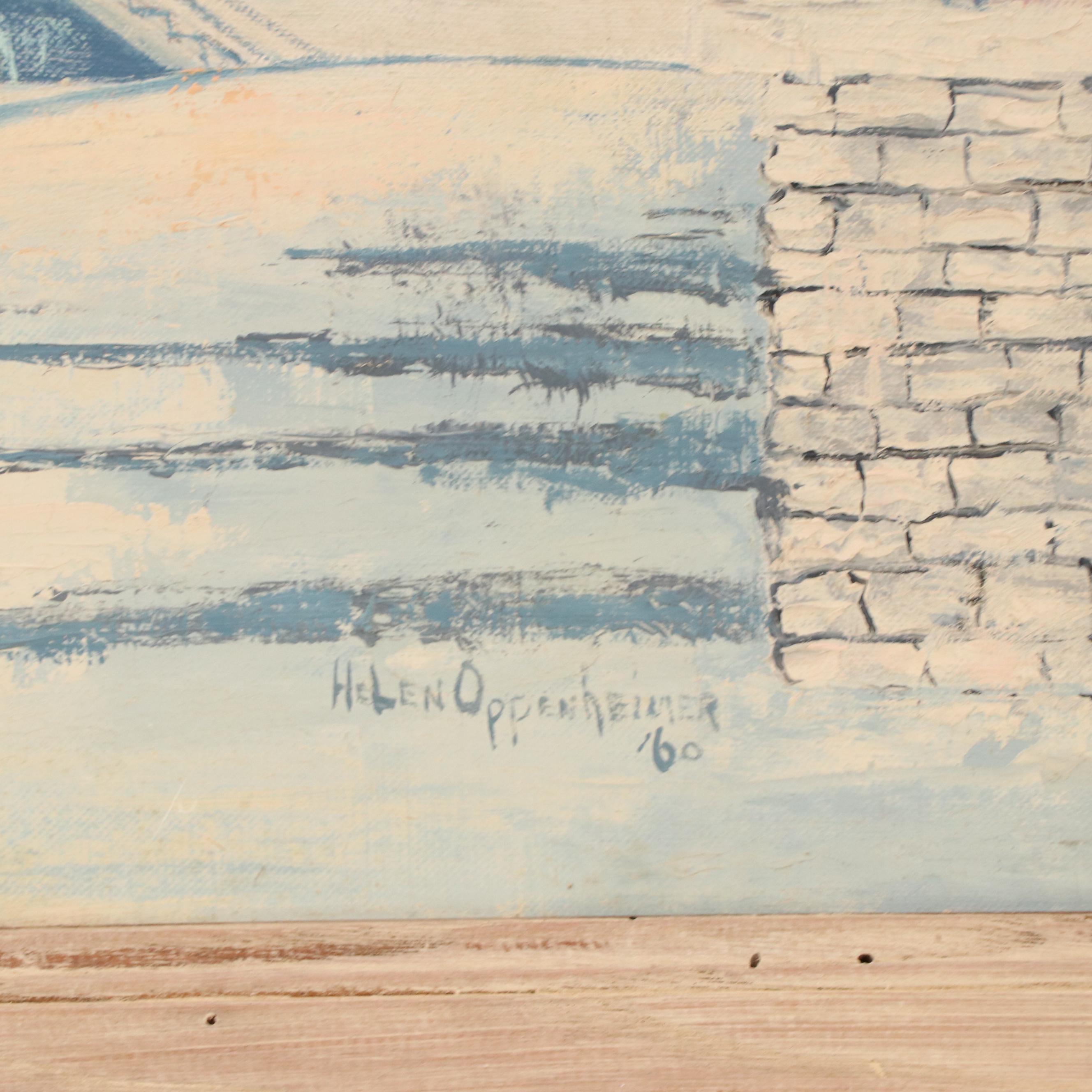Helen Oppenheimer Oil Painting of Cityscape, 1960