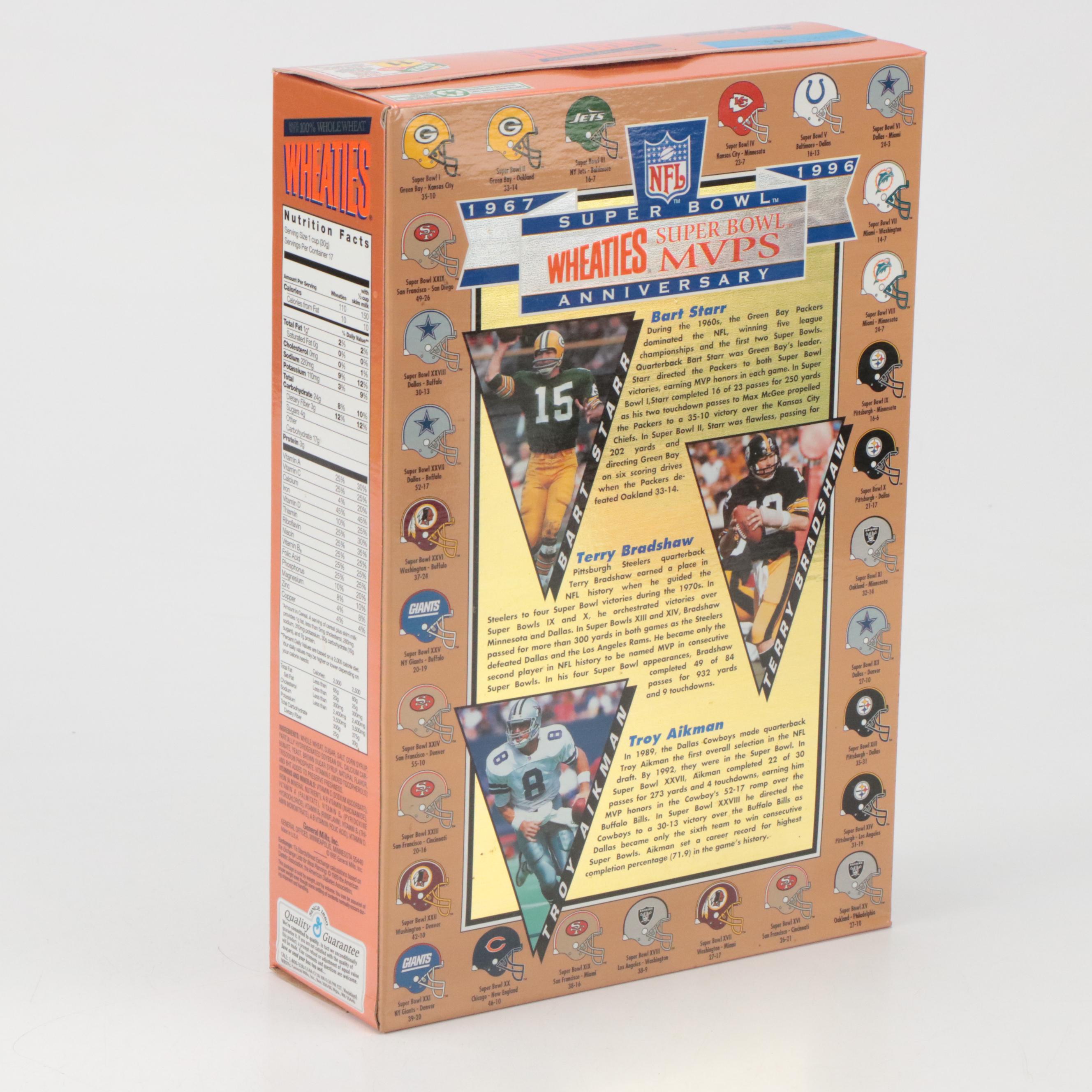 General Mills Wheaties NFL Anniversary Cereal Box with Computer Games and Papers