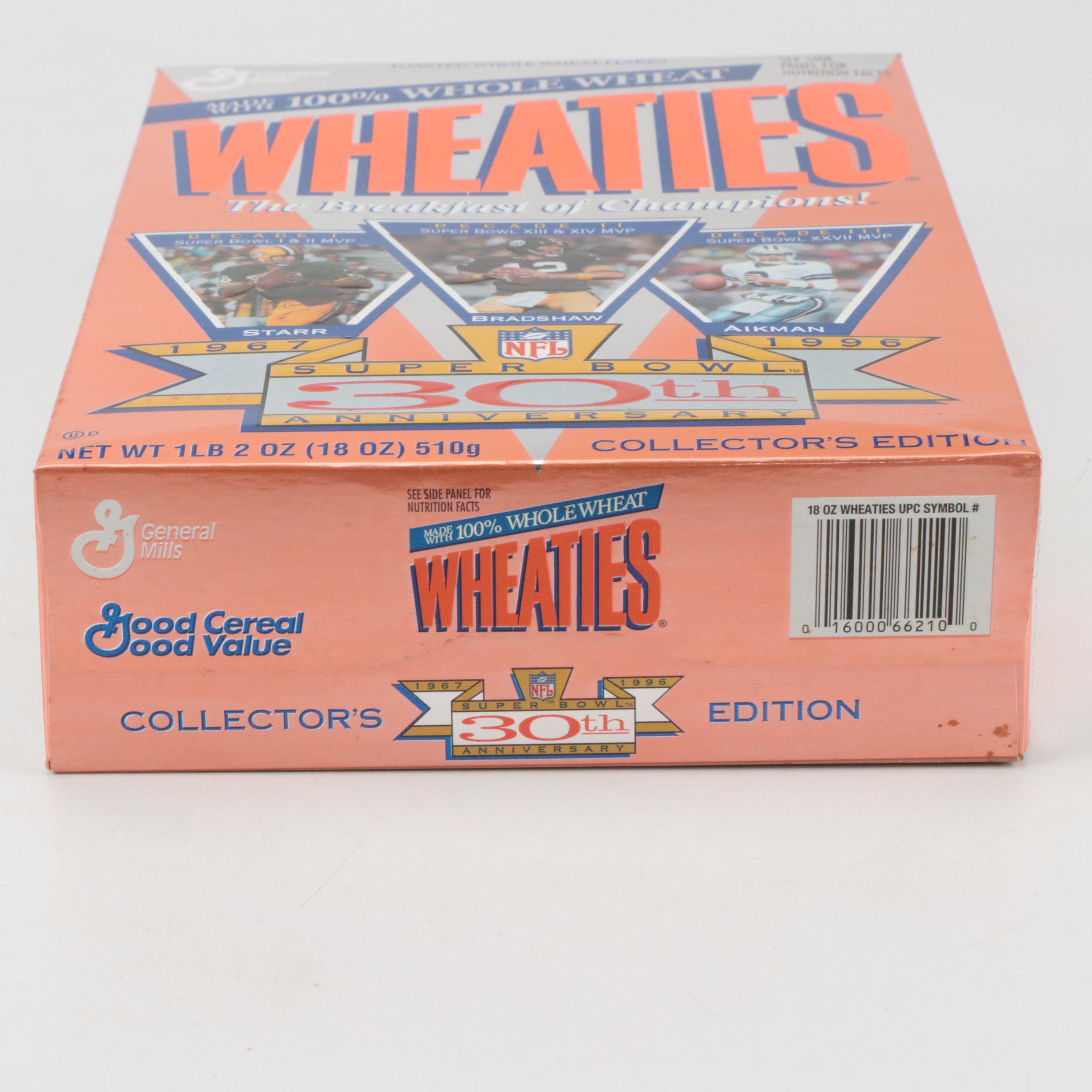 General Mills Wheaties NFL Anniversary Cereal Box with Computer Games and Papers