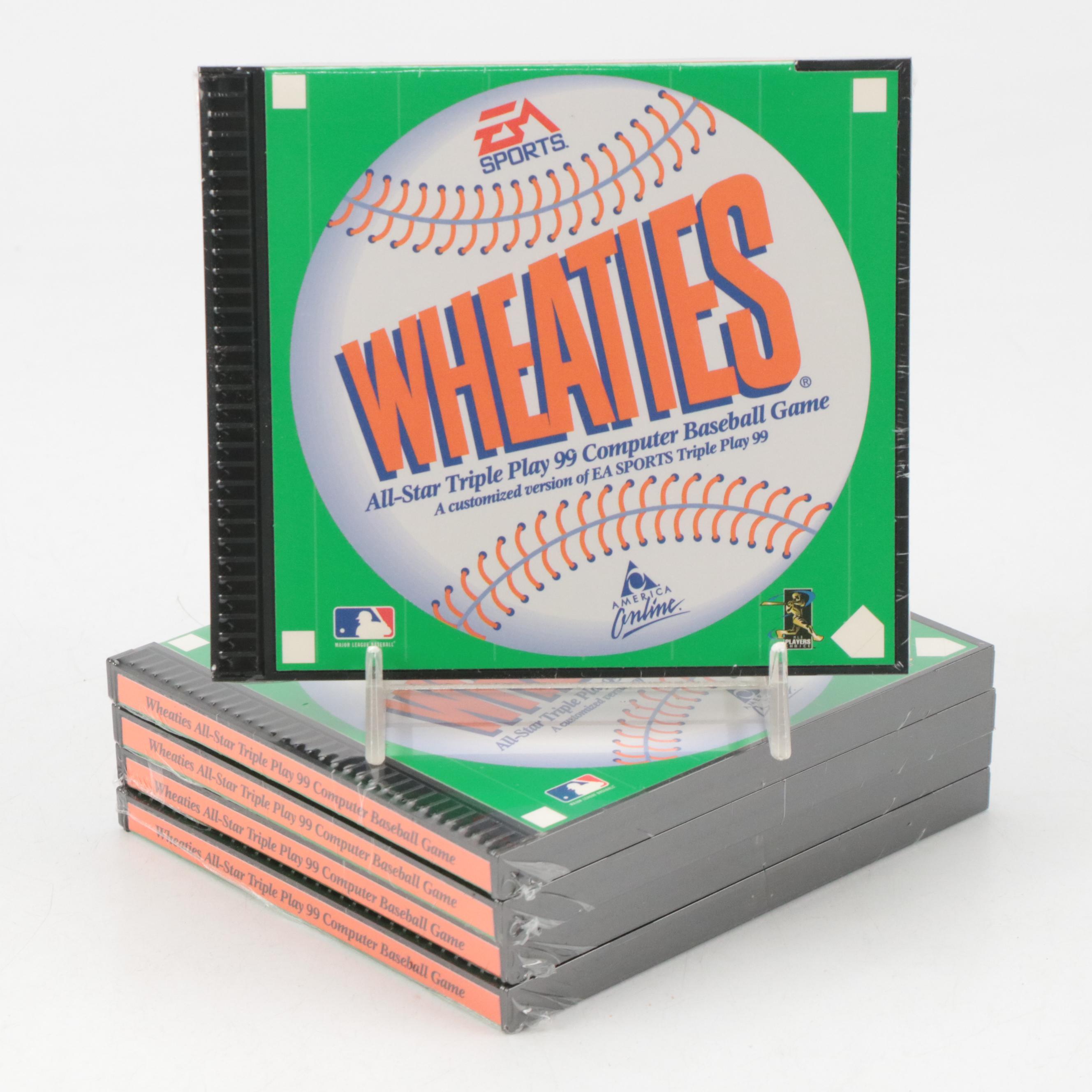 General Mills Wheaties NFL Anniversary Cereal Box with Computer Games and Papers