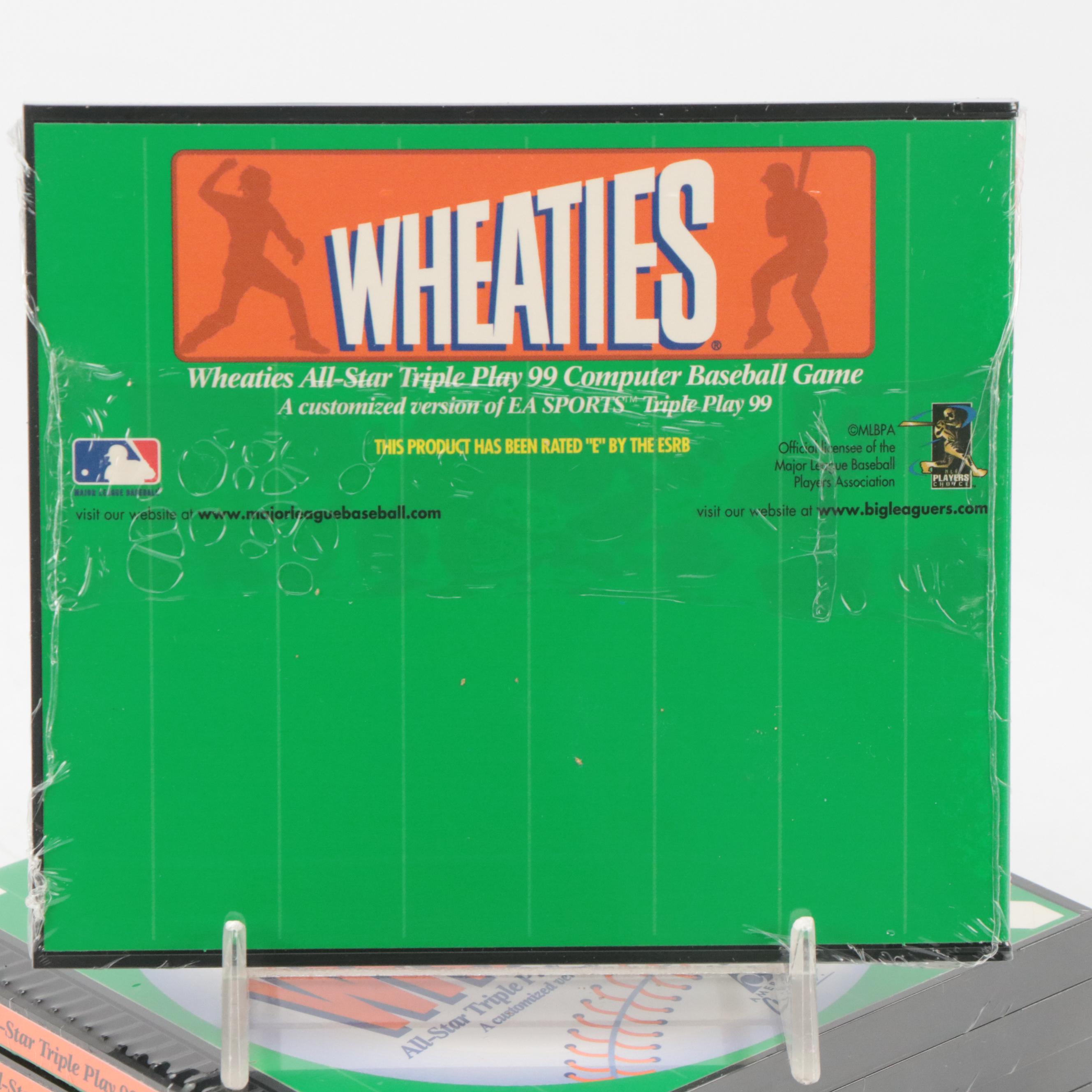General Mills Wheaties NFL Anniversary Cereal Box with Computer Games and Papers