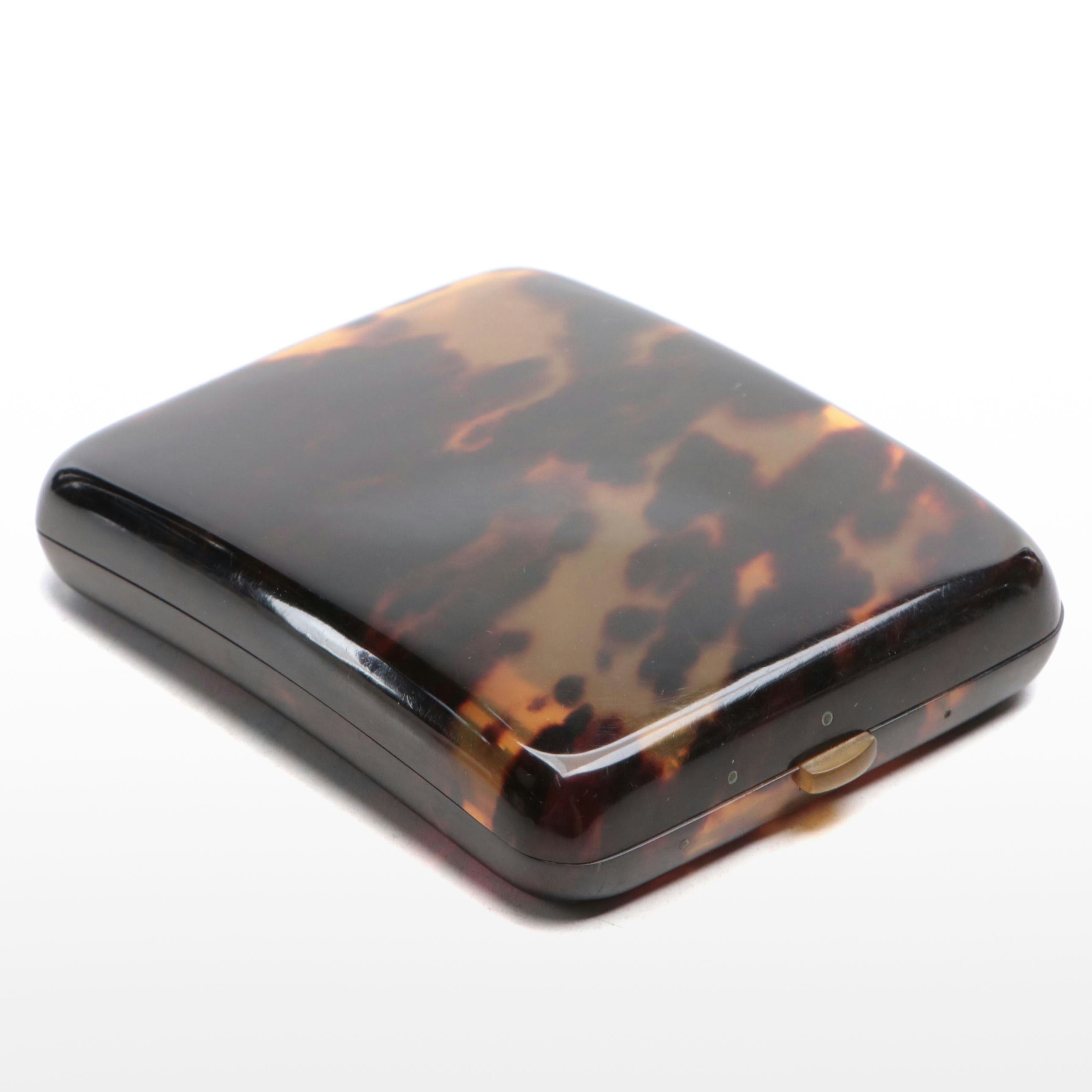 Art Deco Tortoise Shell Cigarette Case, Early 20th Century