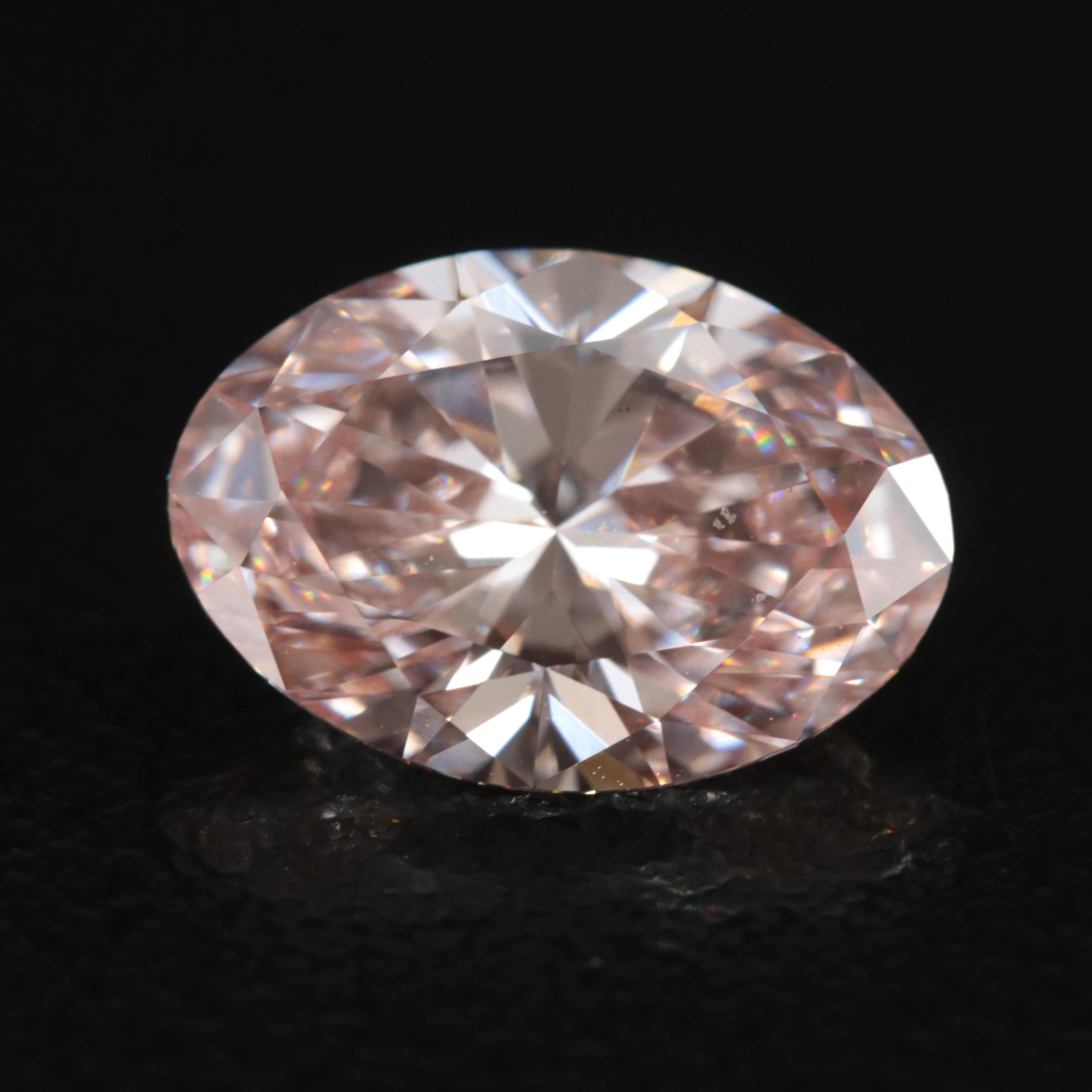Loose 3.18 CT Lab Grown Fancy Pink Diamond with IGI Report