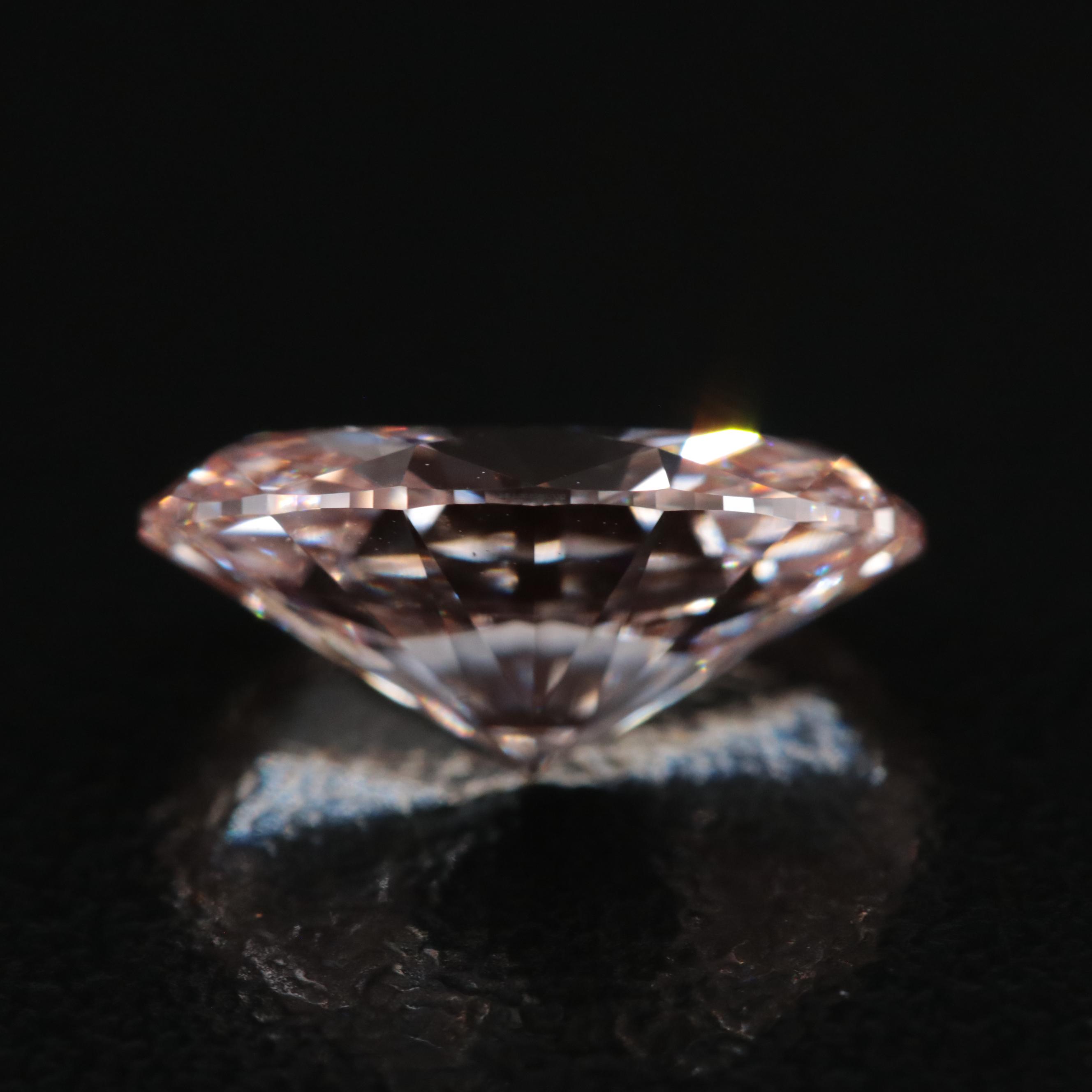 Loose 3.18 CT Lab Grown Fancy Pink Diamond with IGI Report