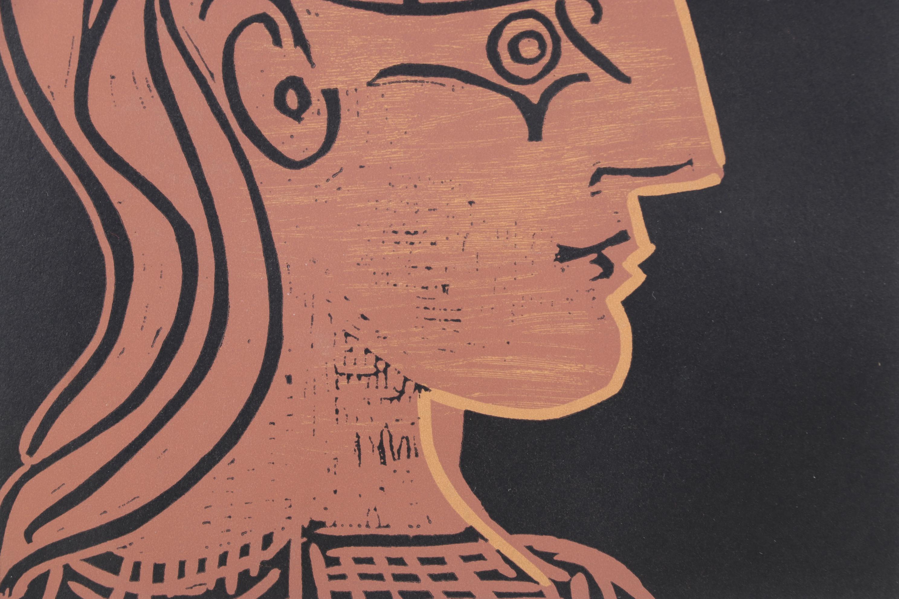 Pablo Picasso Linocut "Tete de Femme de Profil"