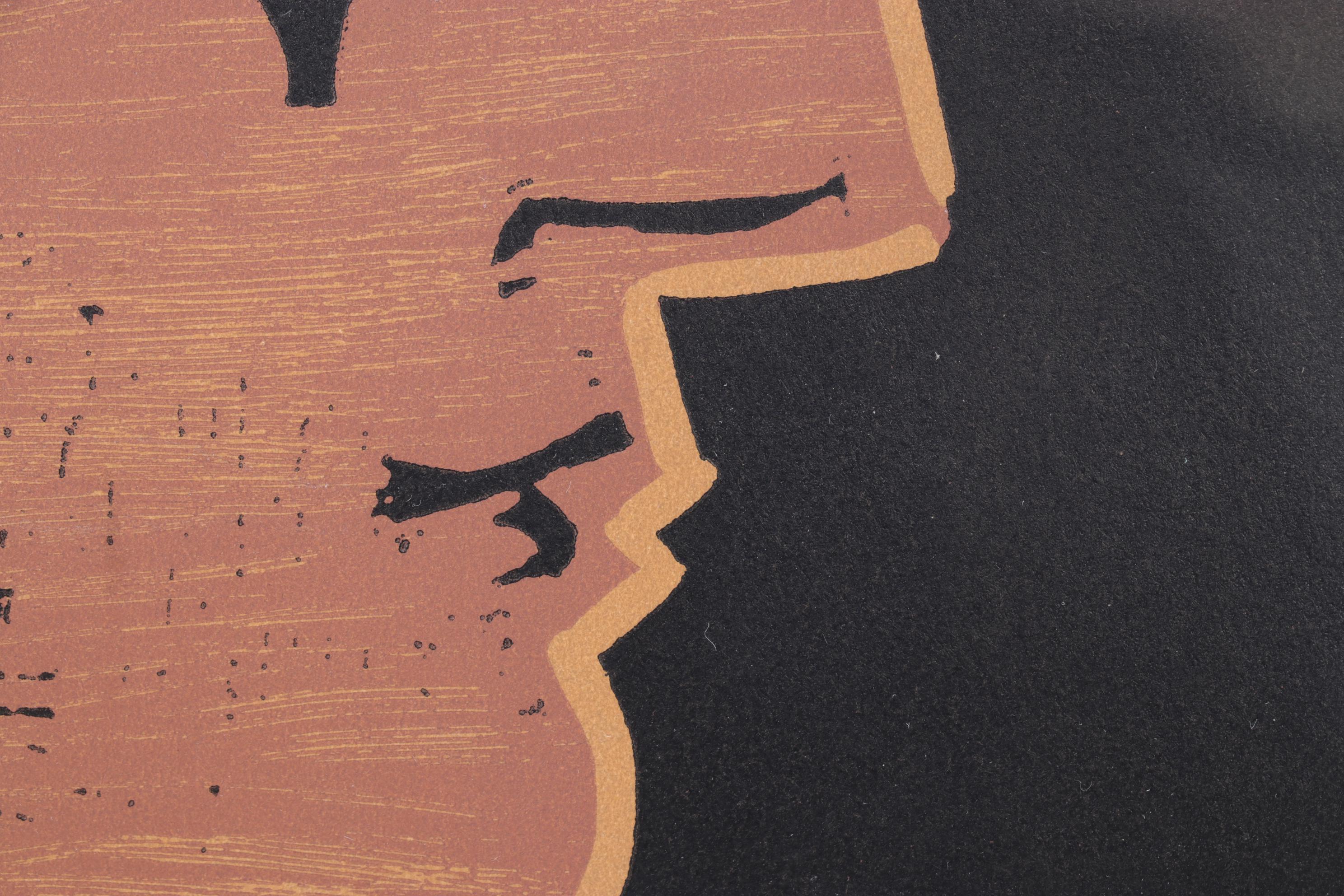 Pablo Picasso Linocut "Tete de Femme de Profil"