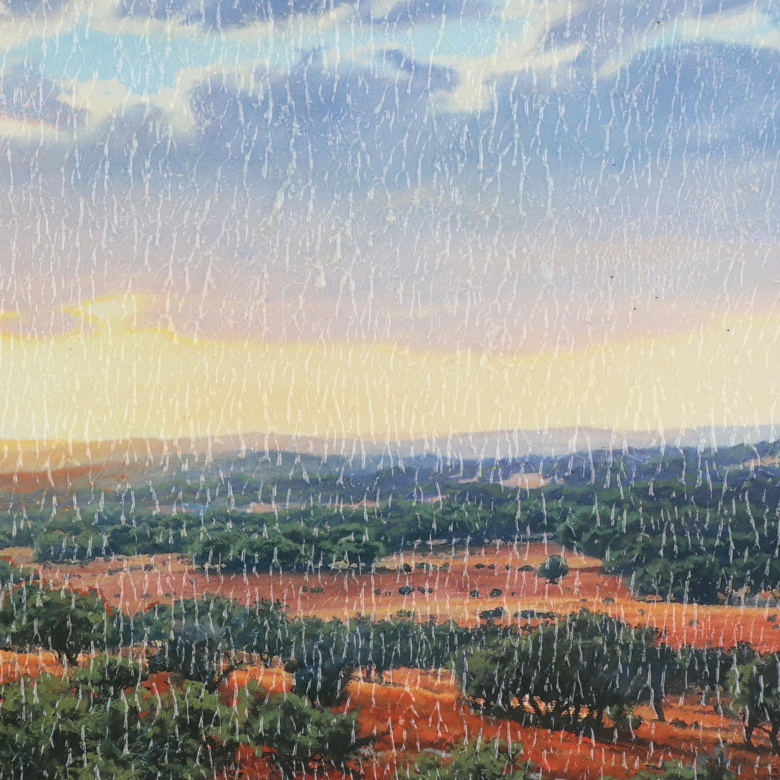 Embellished Offset Lithographs After Greg Glowka of Landscapes at Sunset