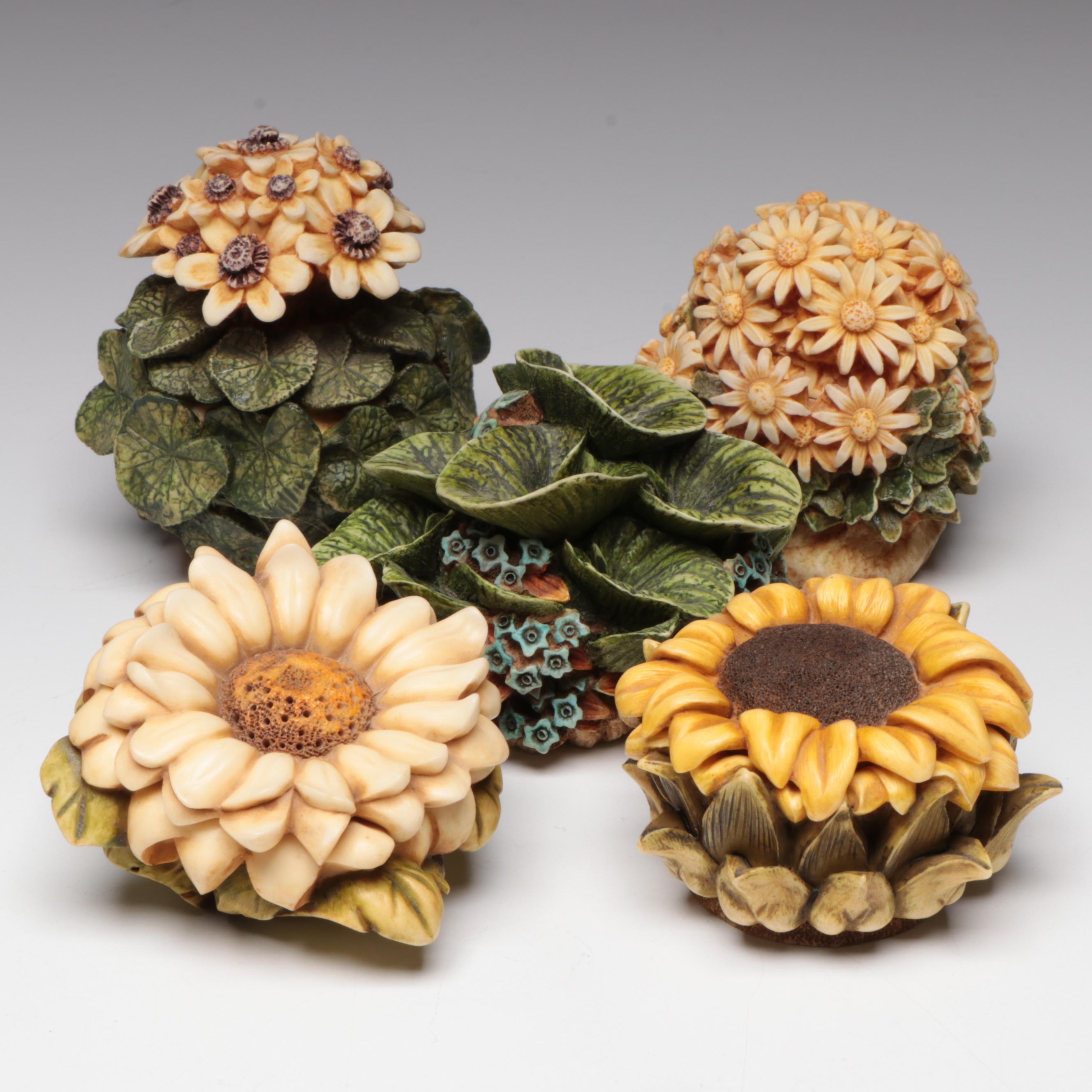 Harmony Kingdom "Daisy," "Sunflower III" and Other Resin Figurines, Vintage