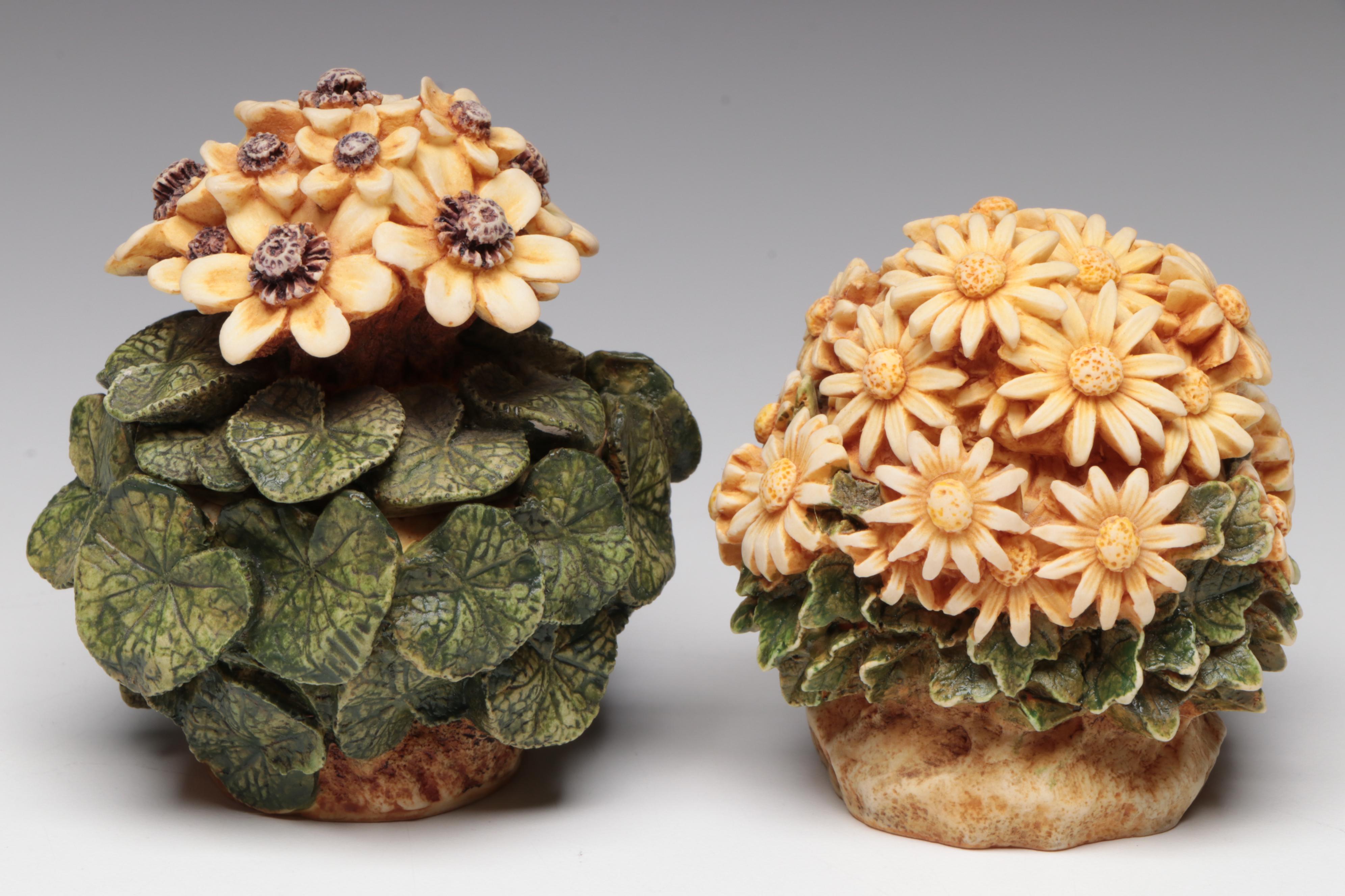 Harmony Kingdom "Daisy," "Sunflower III" and Other Resin Figurines, Vintage