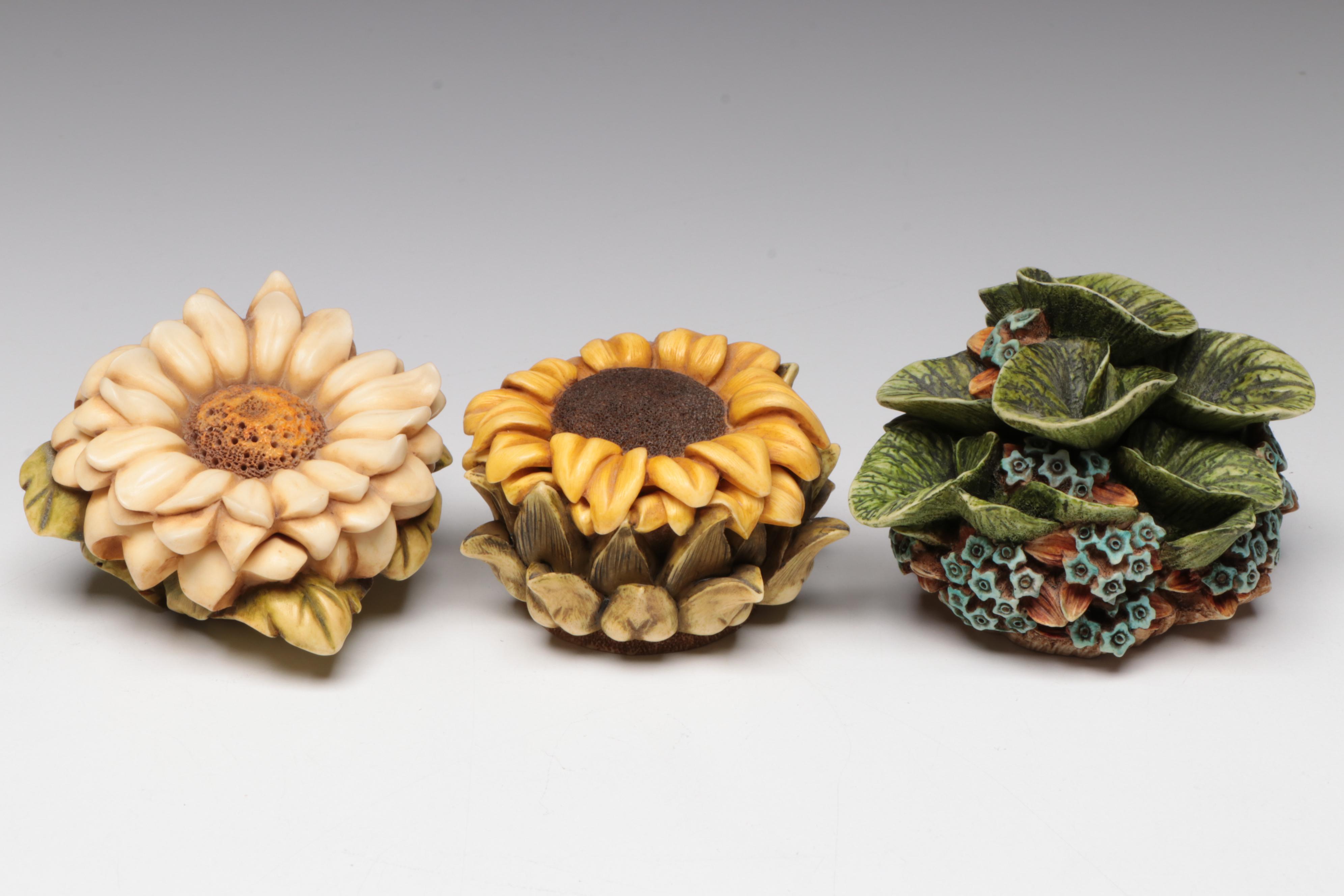 Harmony Kingdom "Daisy," "Sunflower III" and Other Resin Figurines, Vintage