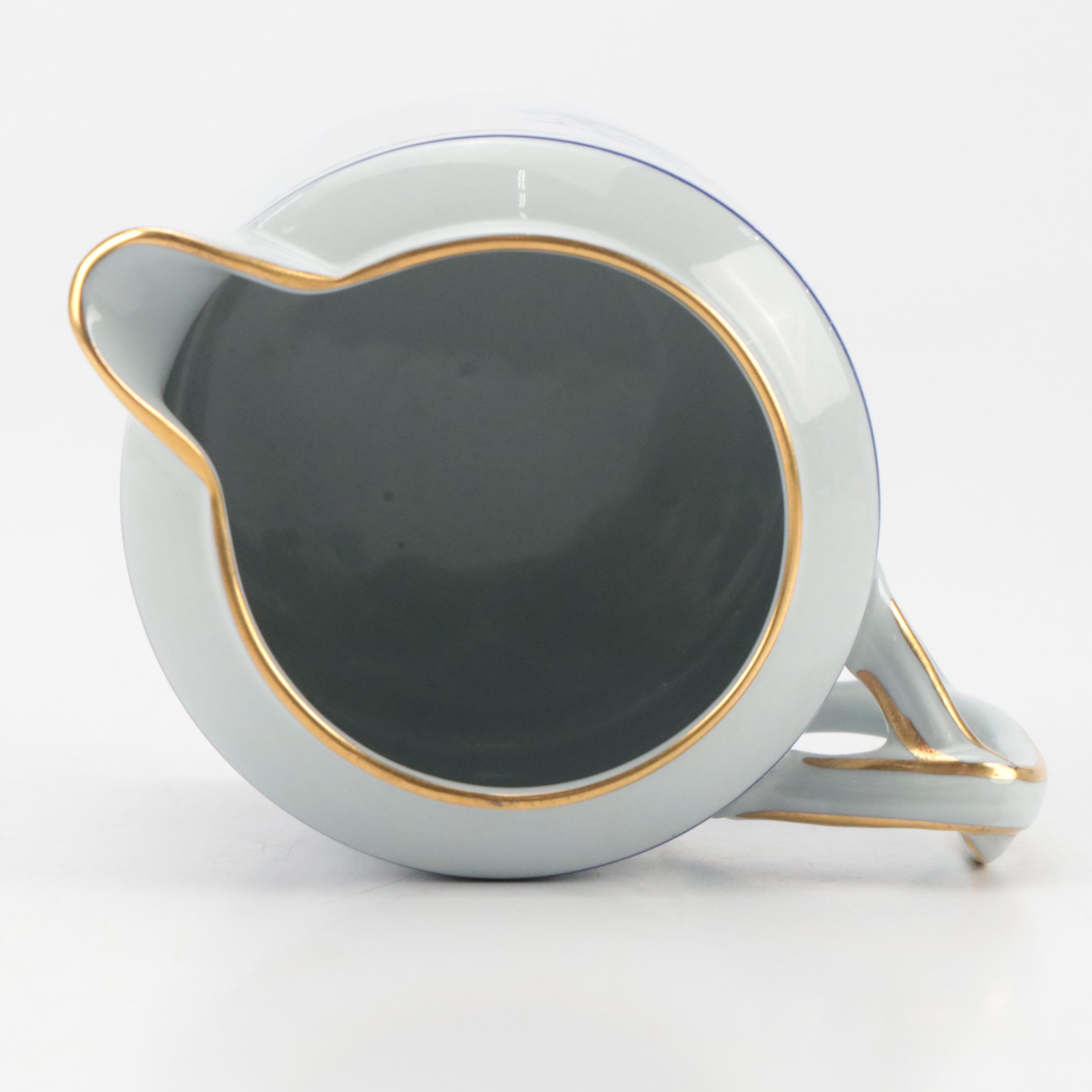 Spode Stoneware "Trade Winds Blue" Teapot, Creamer and Lidded Sugar