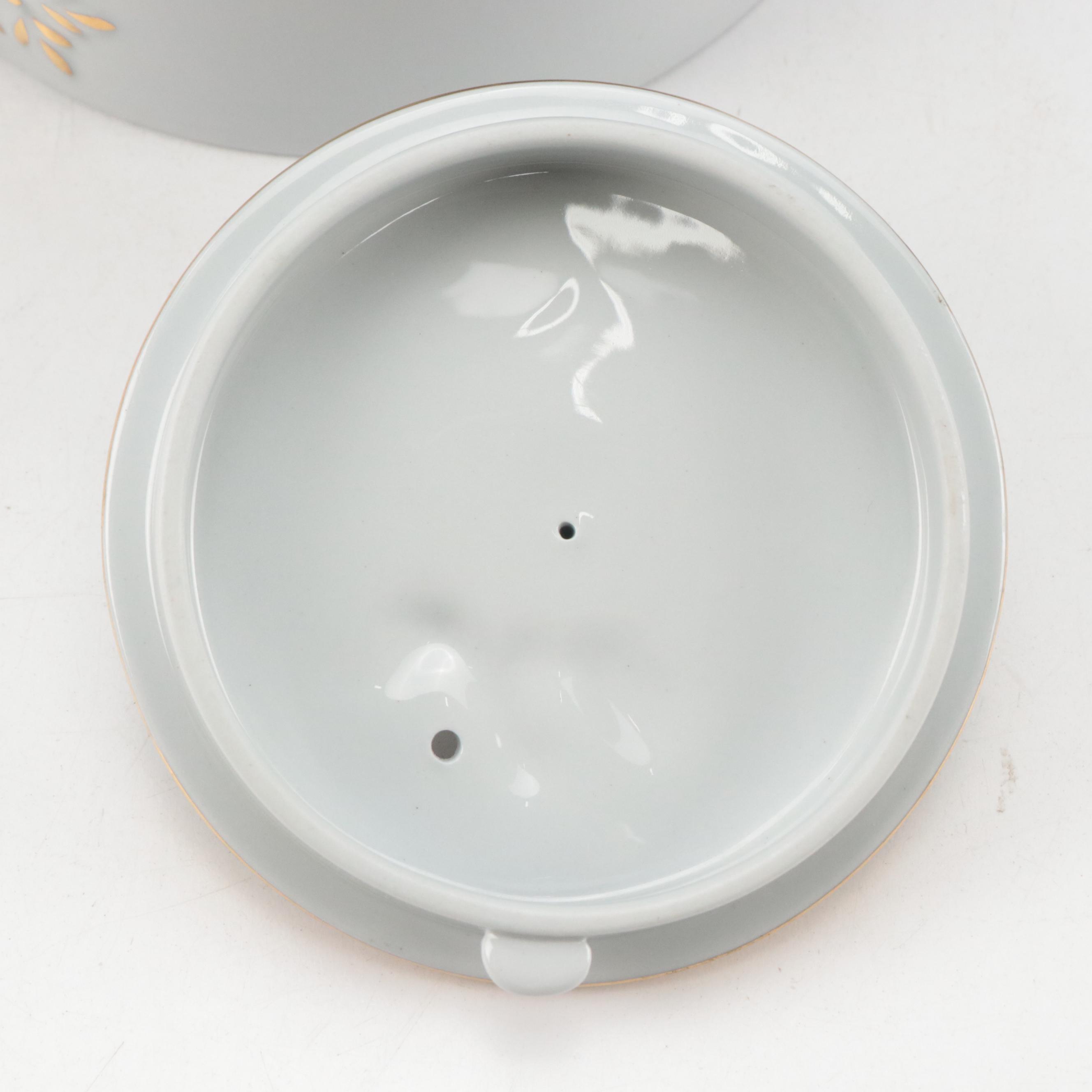 Spode Stoneware "Trade Winds Blue" Teapot, Creamer and Lidded Sugar