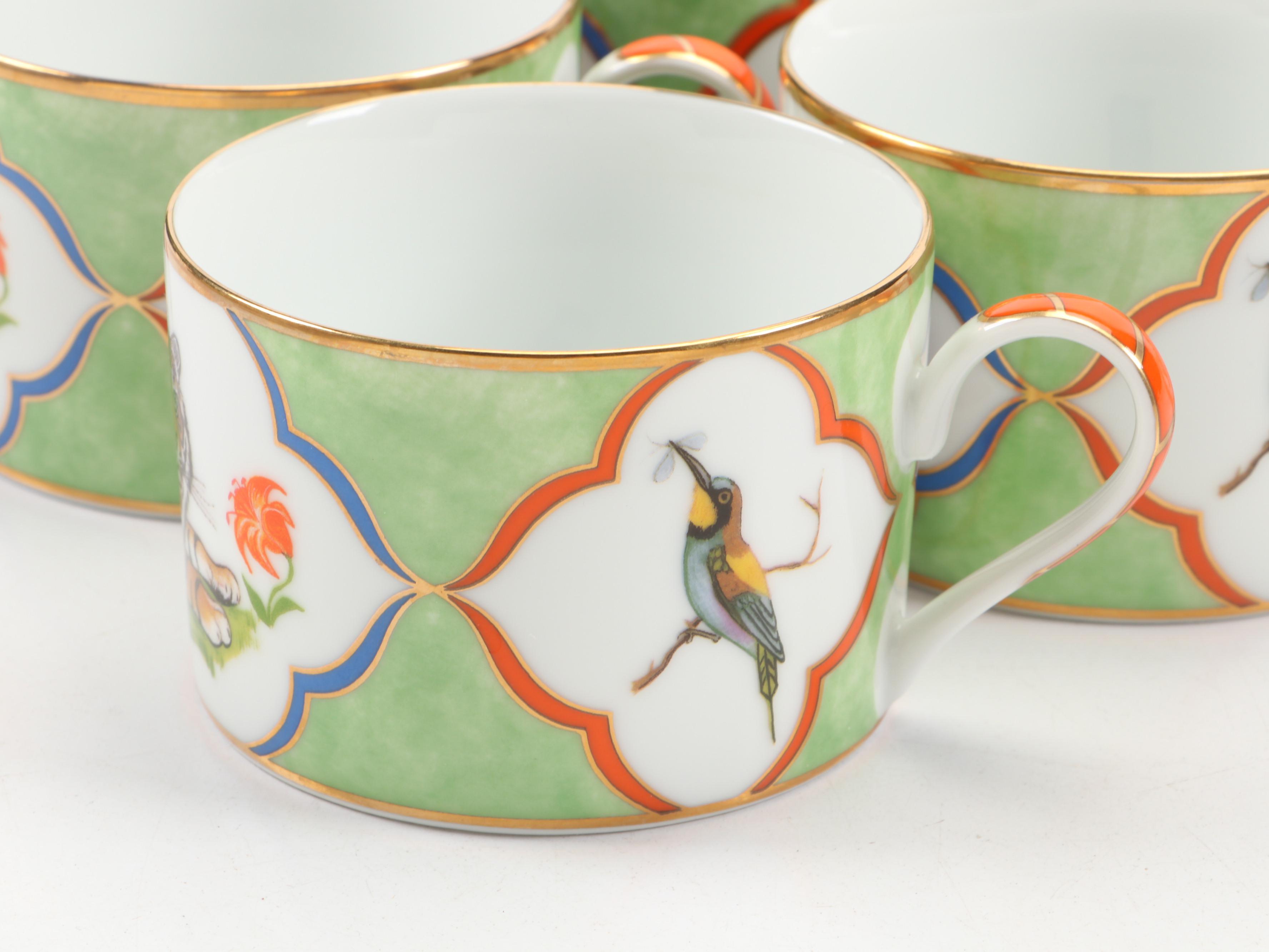 Lynn Chase "Tiger Raj" Porcelain Salad Plate, Saucers, Teacups and More