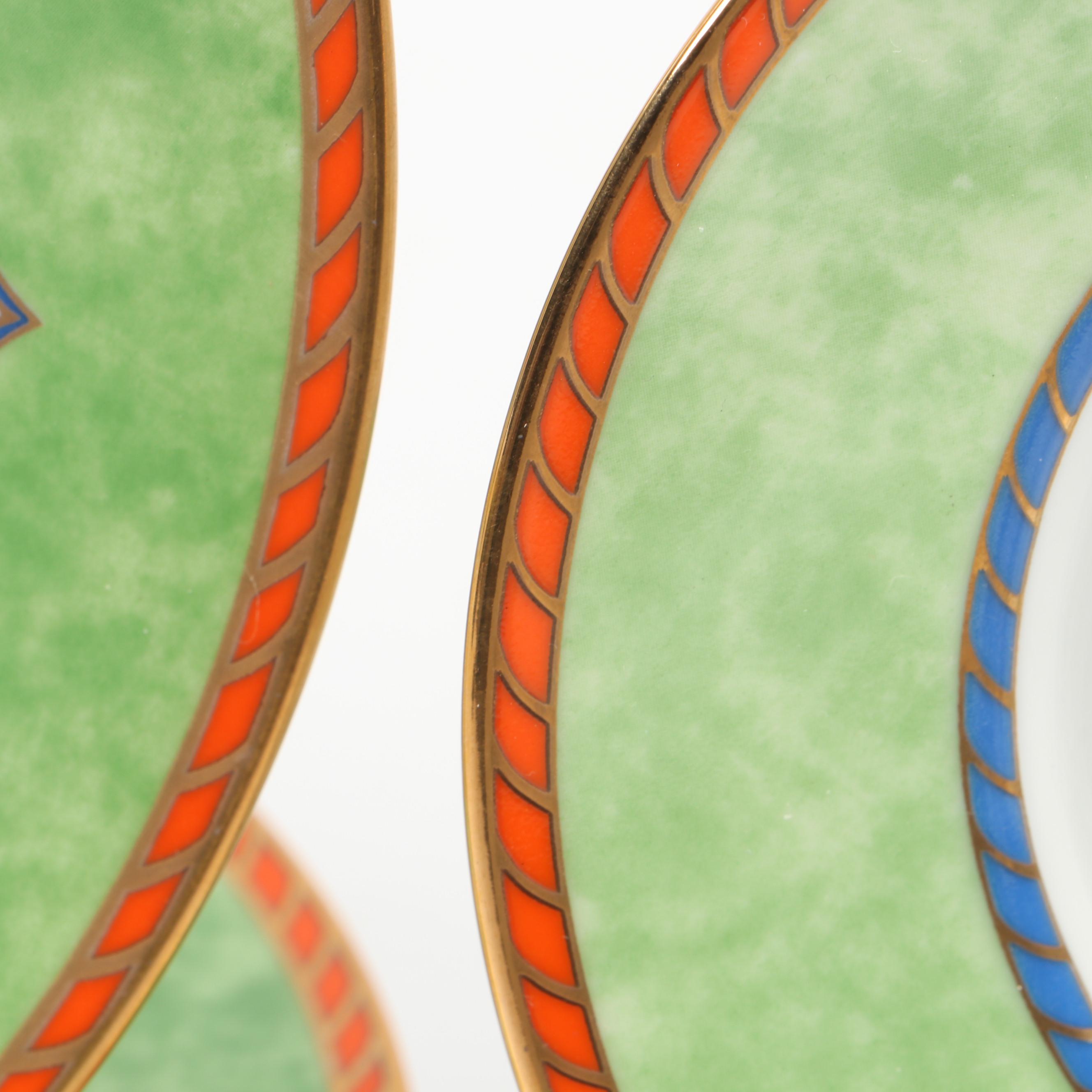 Lynn Chase "Tiger Raj" Porcelain Salad Plate, Saucers, Teacups and More