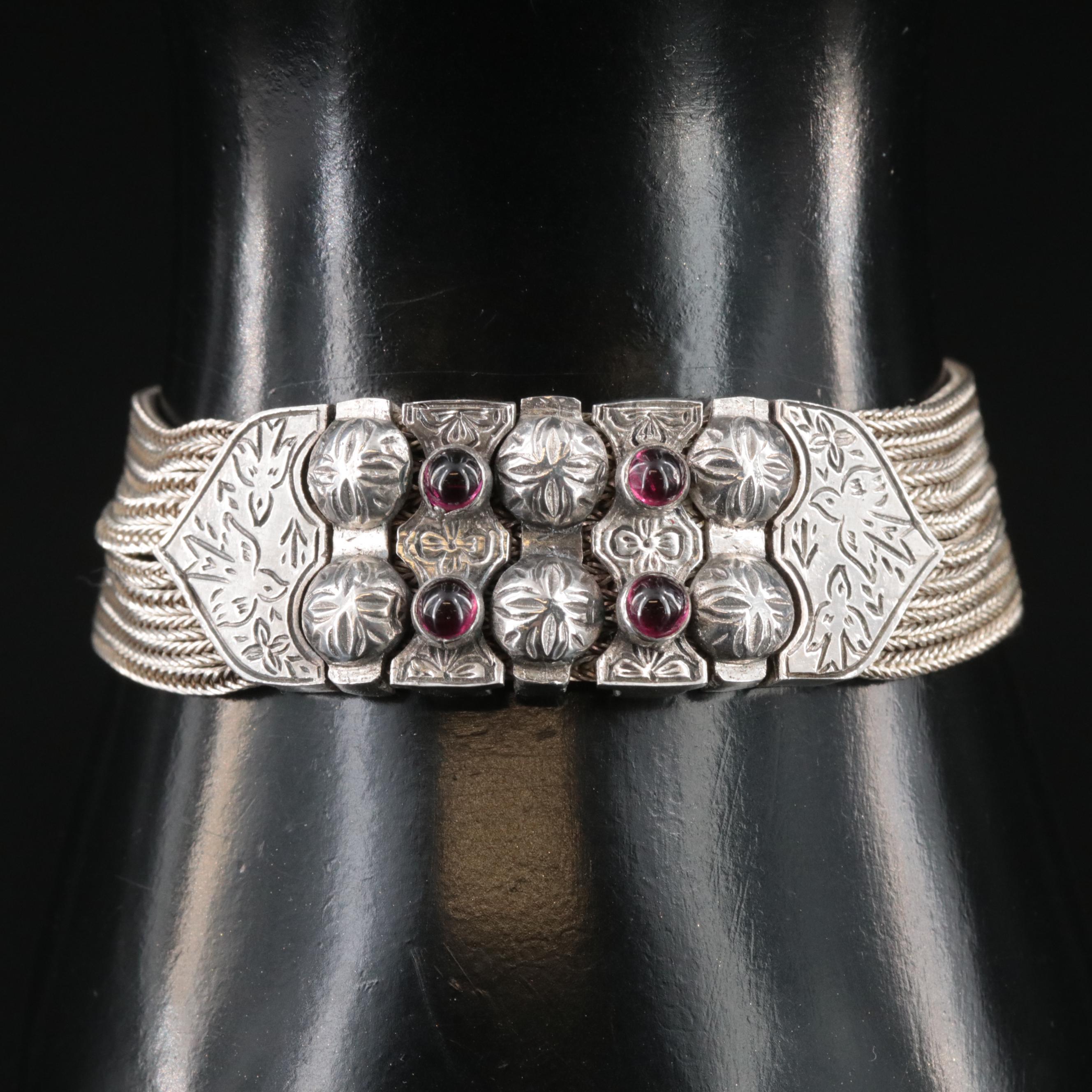 Turkish Anatali Sterling Rhodolite Garnet Bracelet