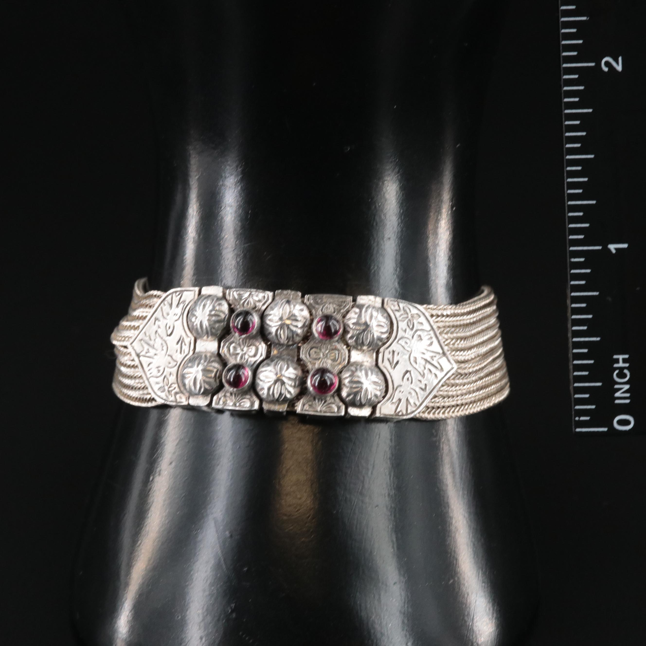 Turkish Anatali Sterling Rhodolite Garnet Bracelet