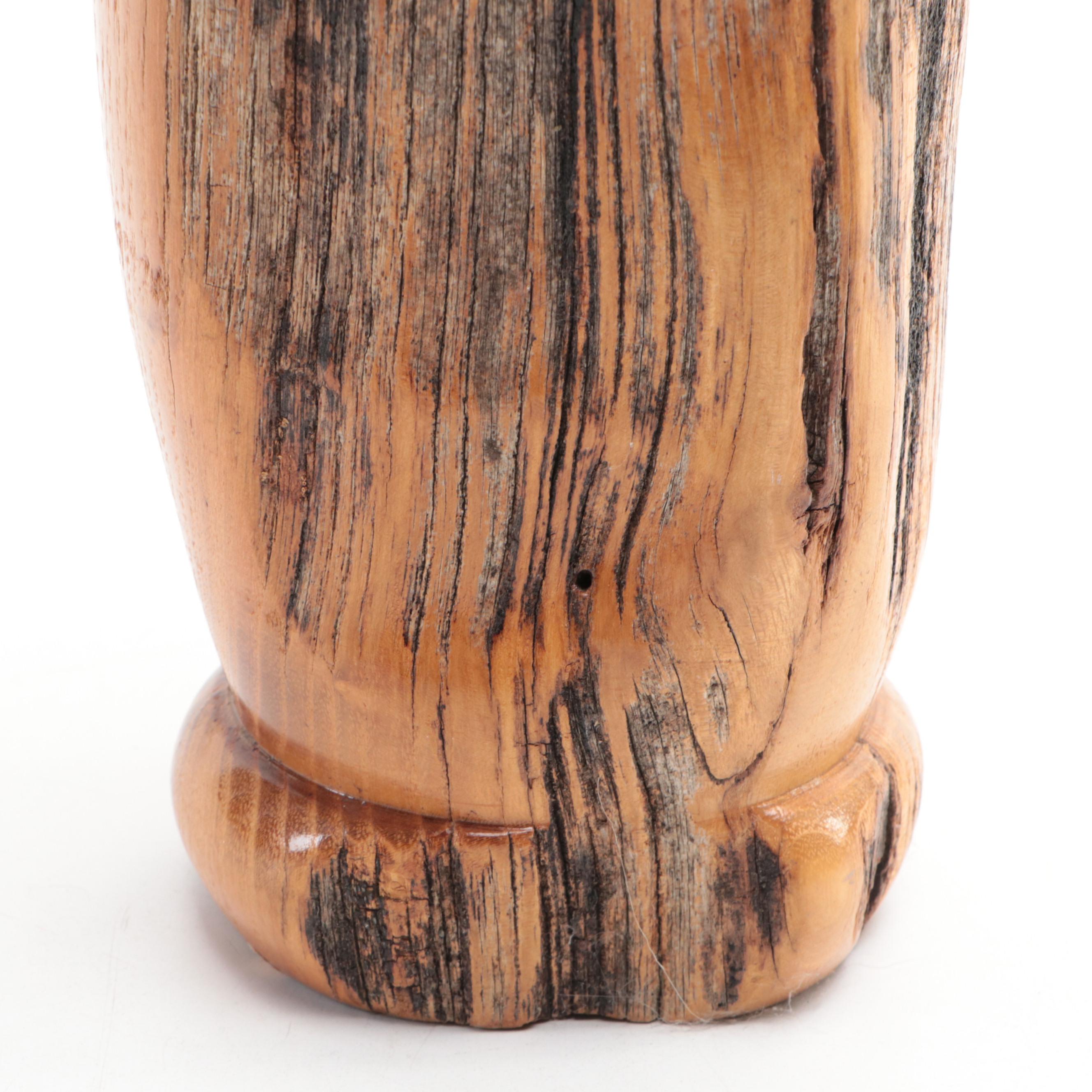 J Goethel Spalted Maple Bowl with Turned Wood Vase