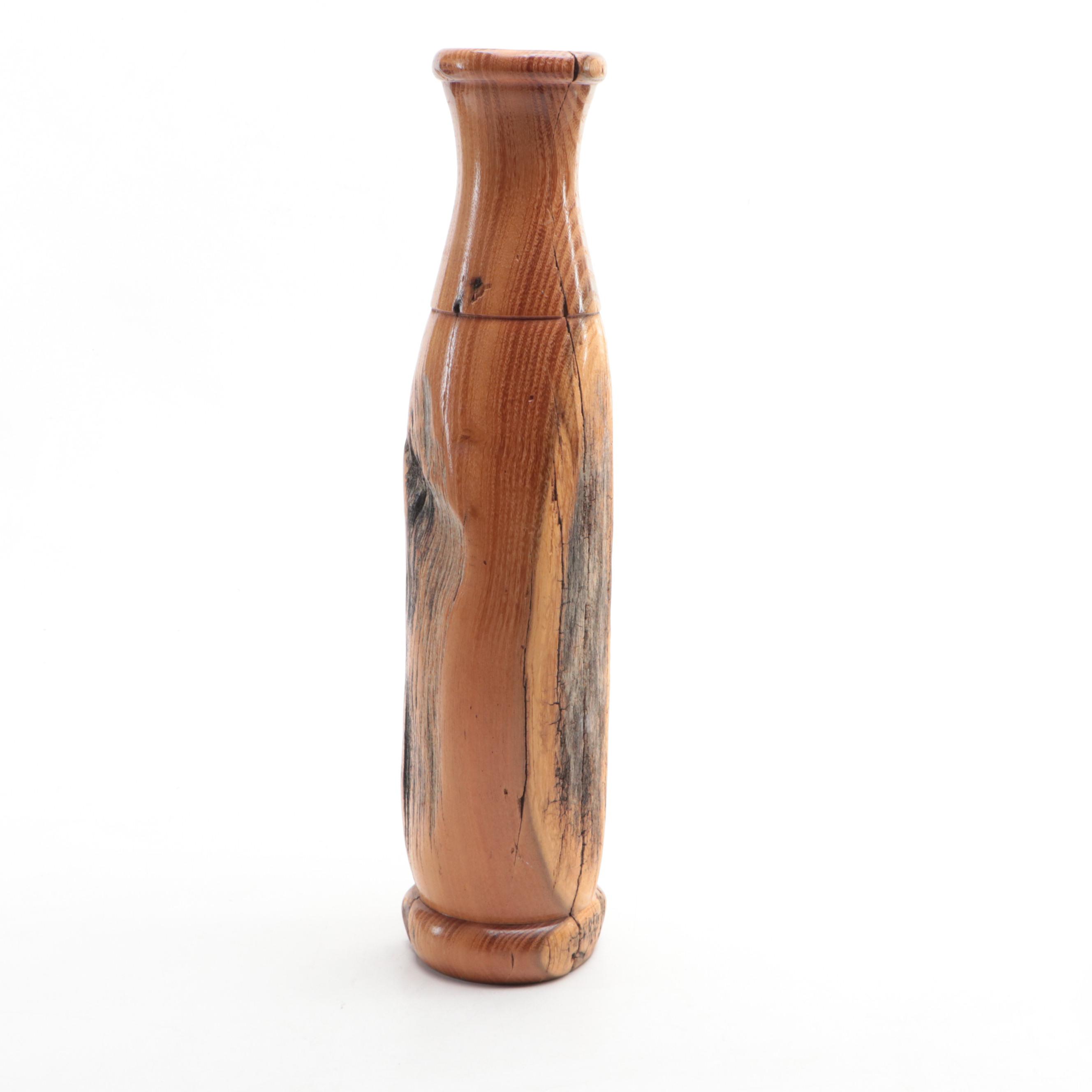 J Goethel Spalted Maple Bowl with Turned Wood Vase