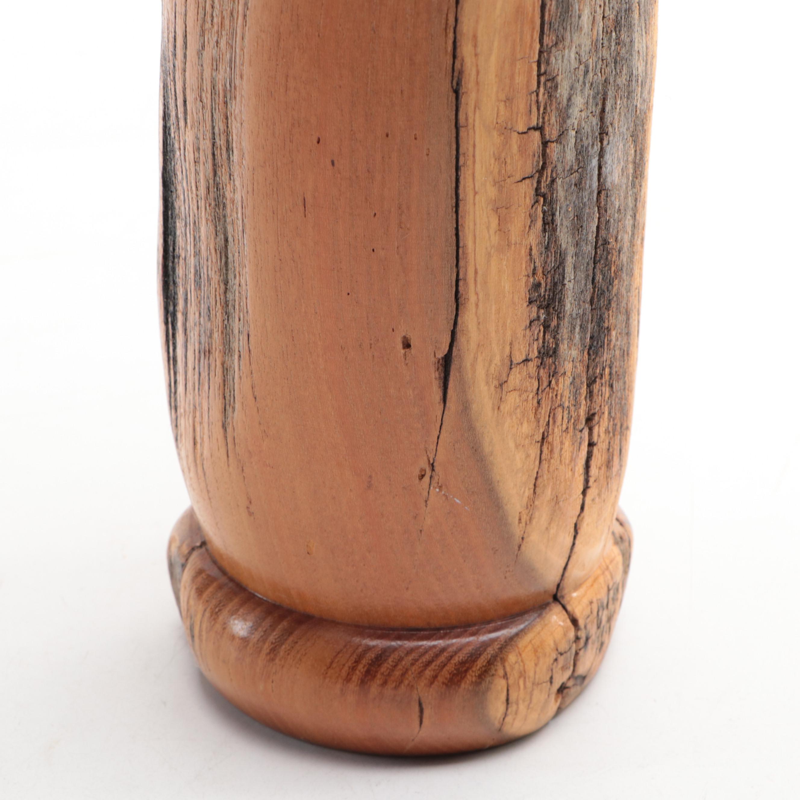 J Goethel Spalted Maple Bowl with Turned Wood Vase