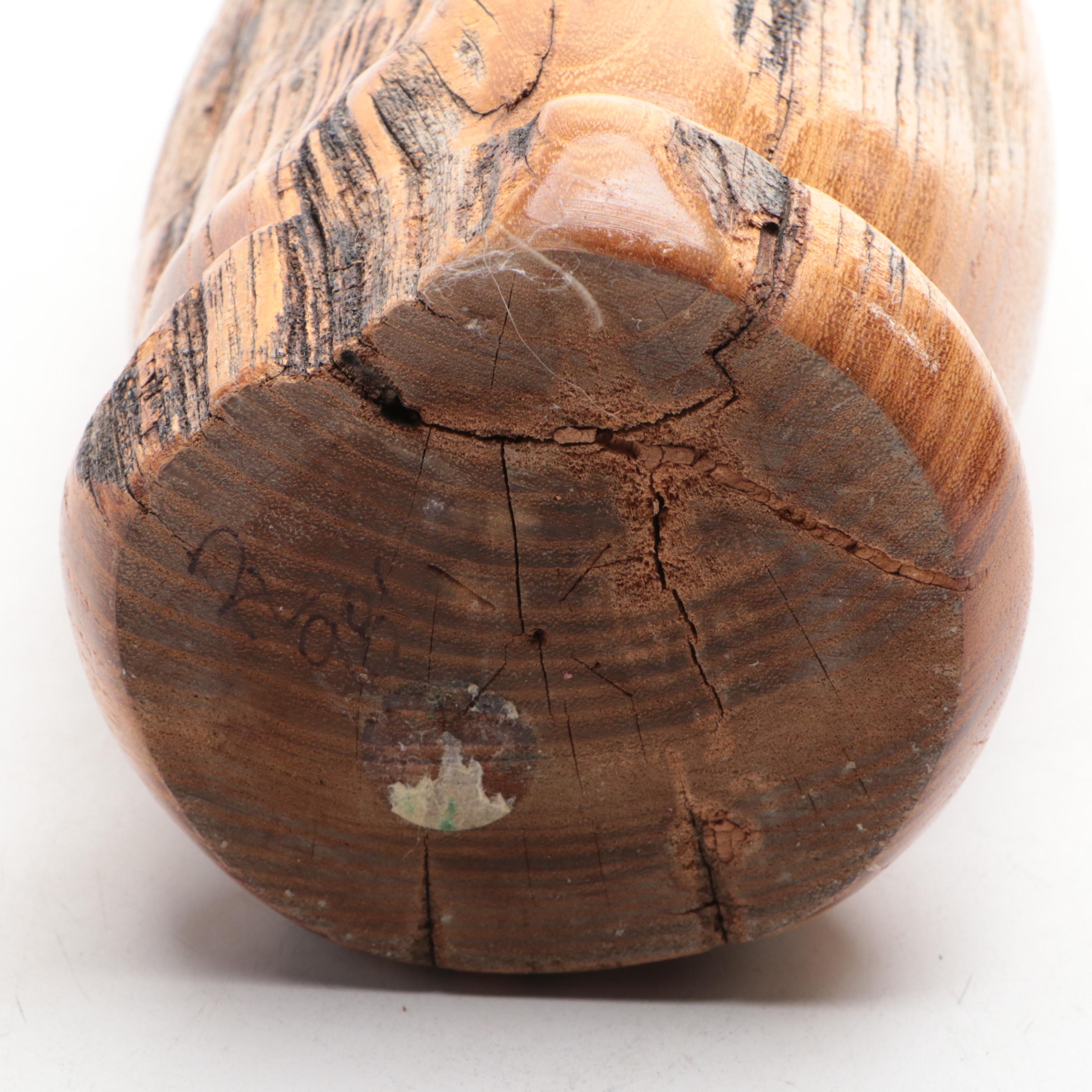 J Goethel Spalted Maple Bowl with Turned Wood Vase