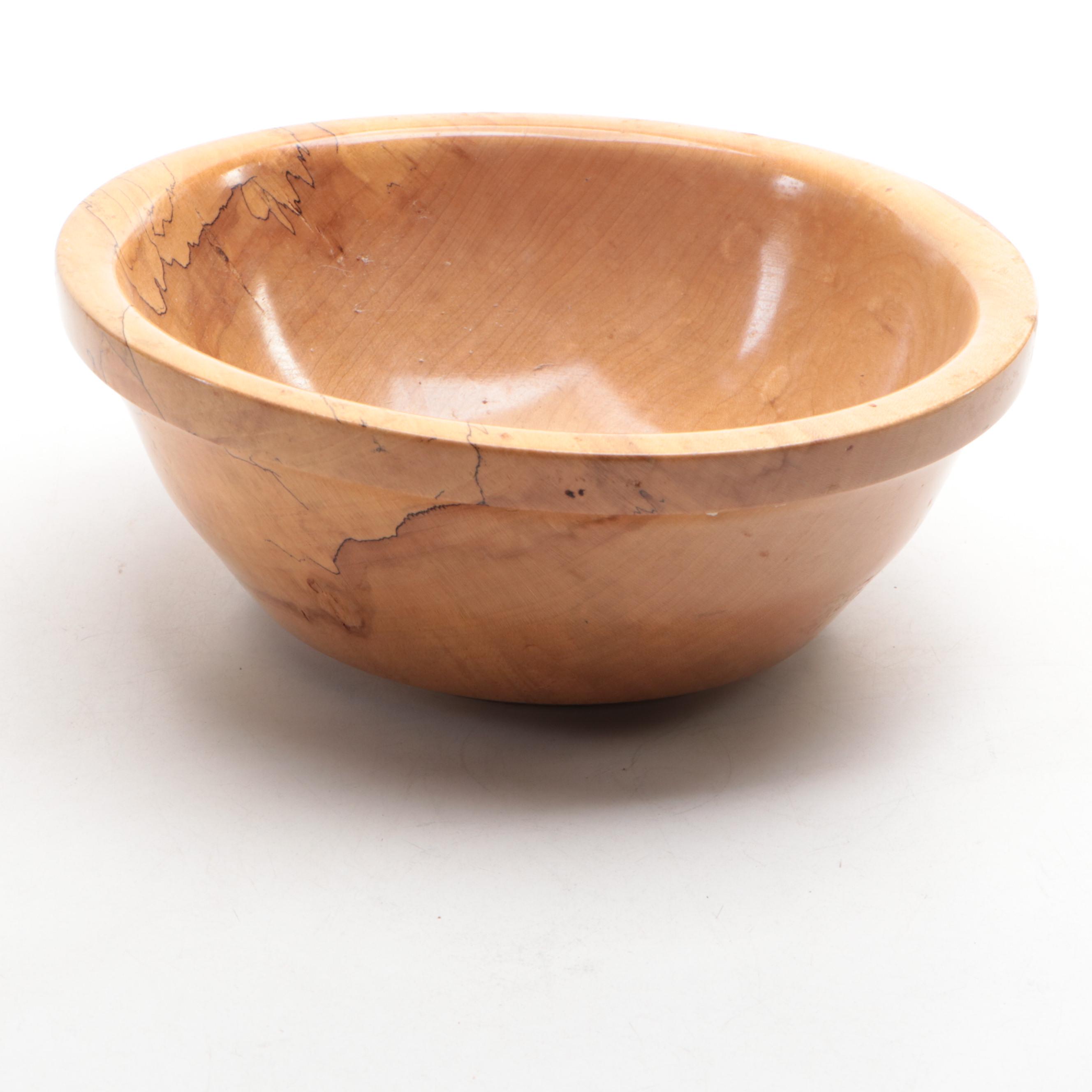 J Goethel Spalted Maple Bowl with Turned Wood Vase