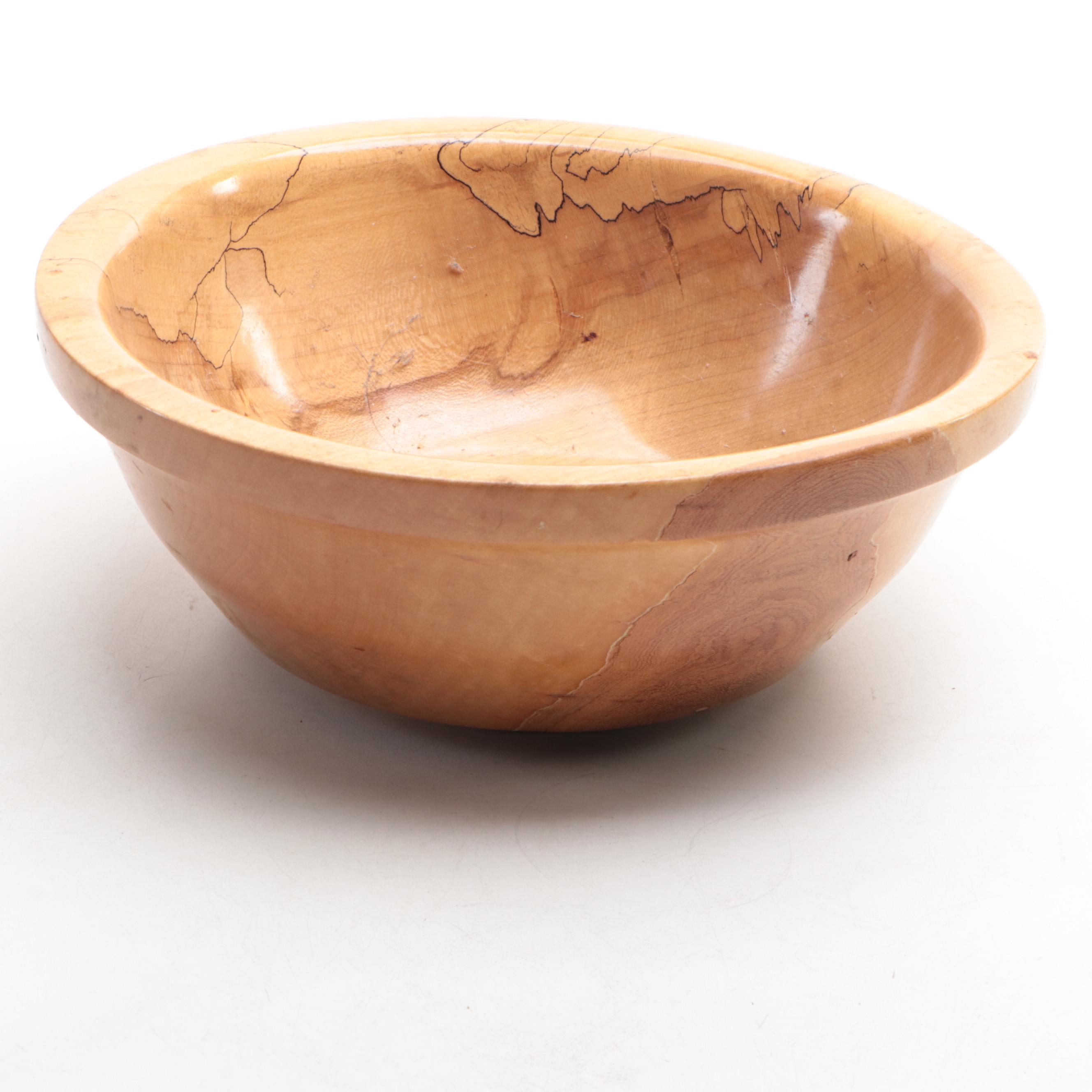 J Goethel Spalted Maple Bowl with Turned Wood Vase