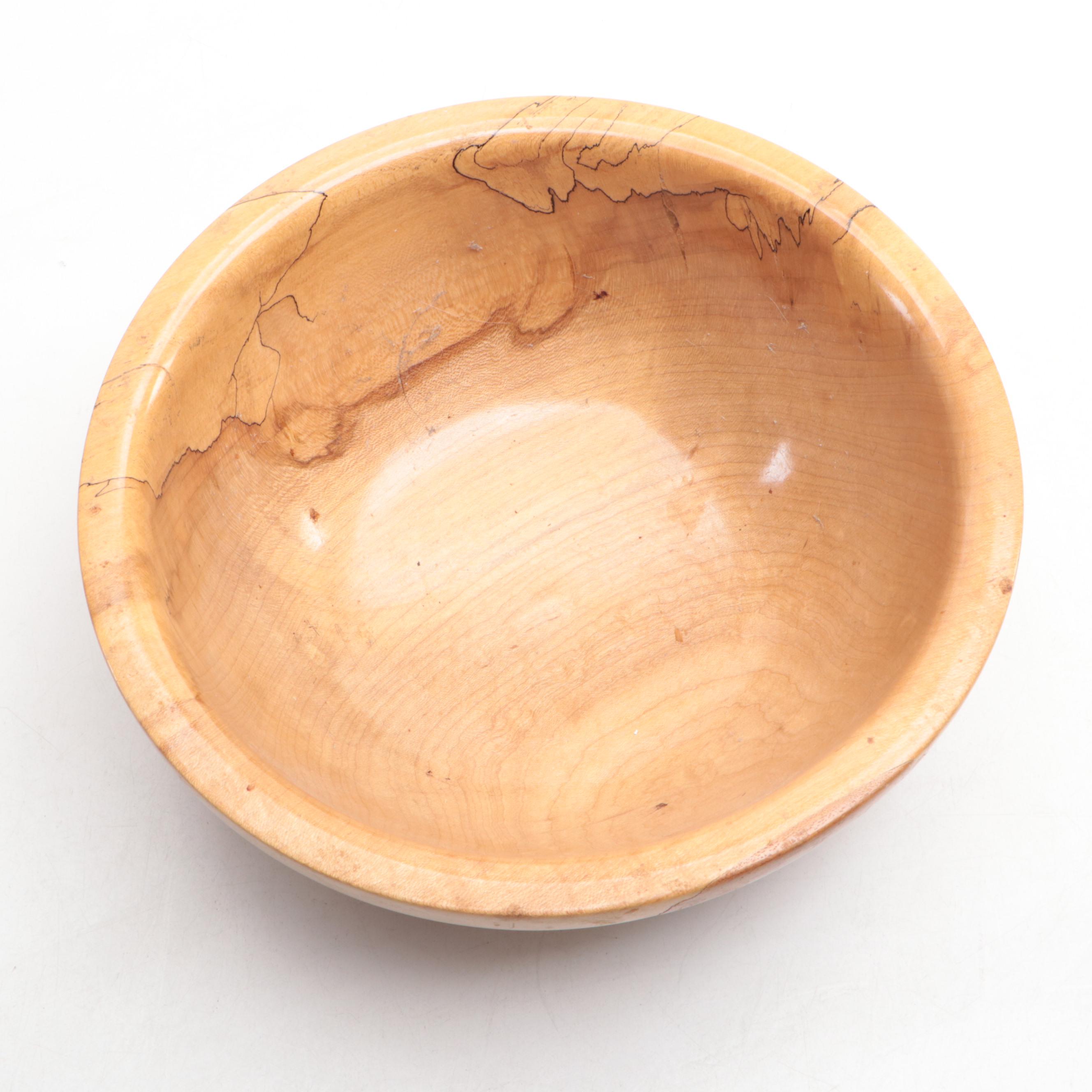 J Goethel Spalted Maple Bowl with Turned Wood Vase
