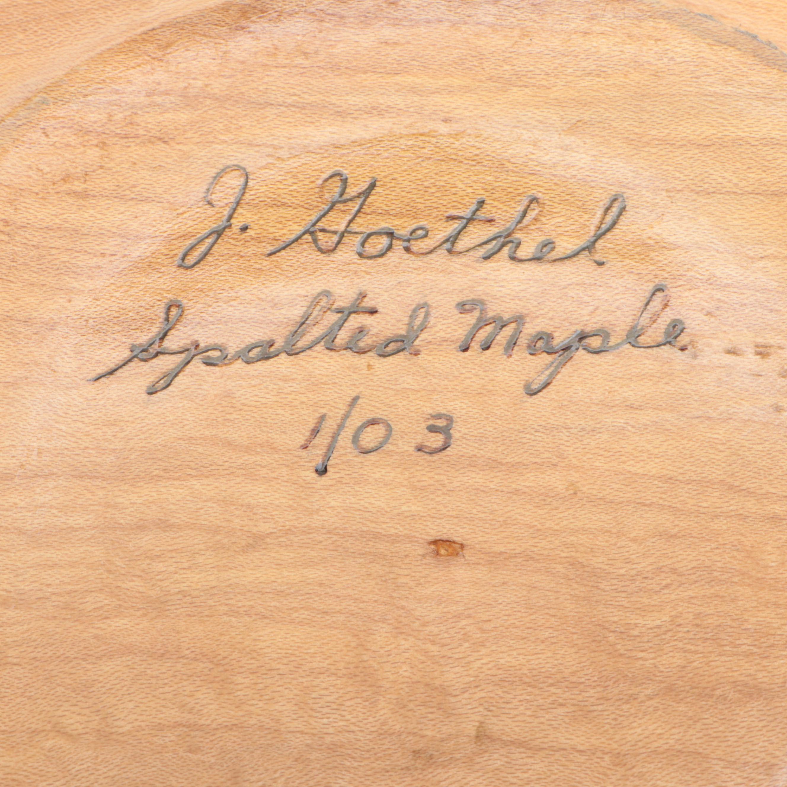 J Goethel Spalted Maple Bowl with Turned Wood Vase