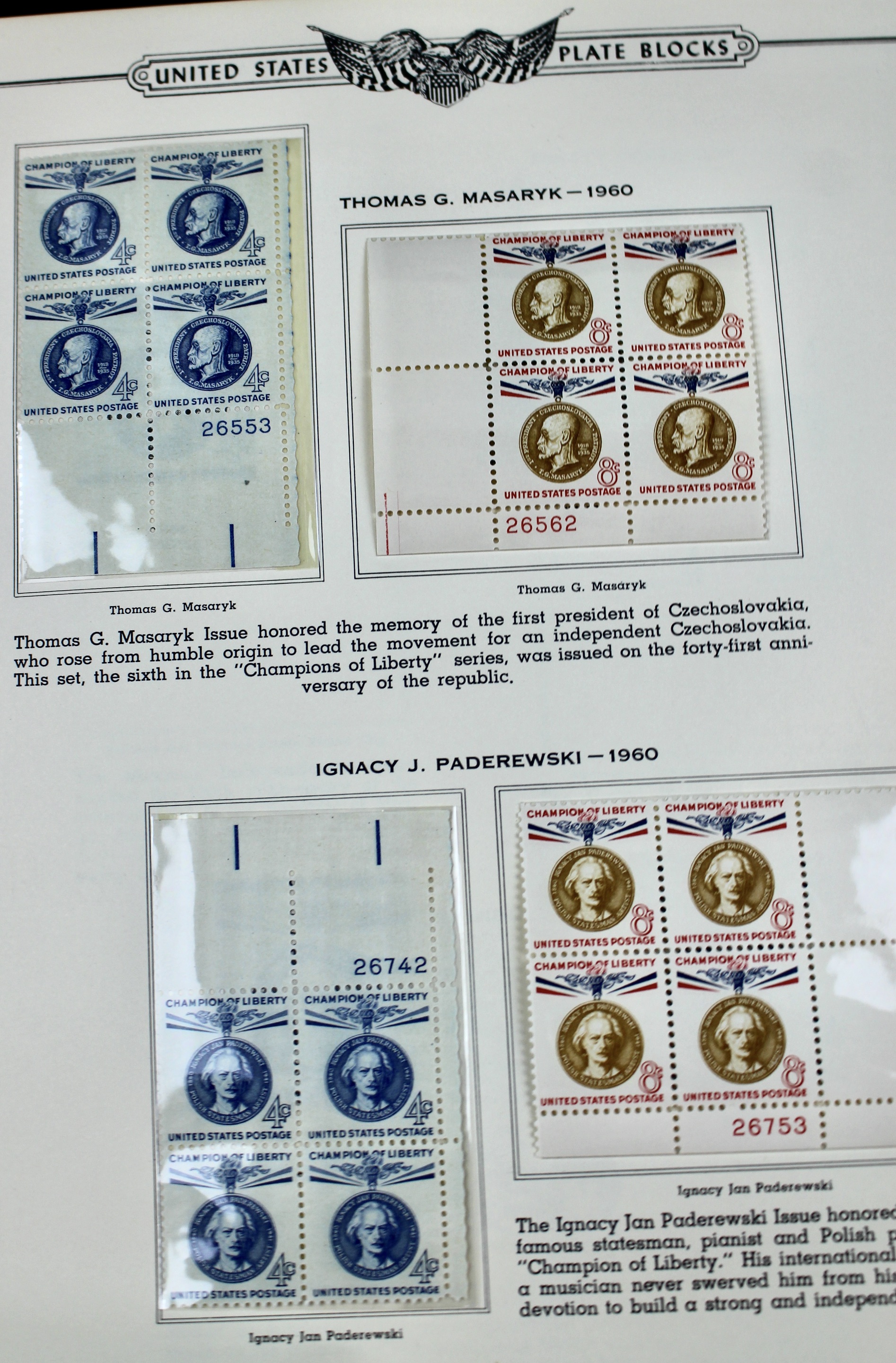 Over 200 Different U.S. Postage Stamp Plate Blocks, 1959 to 1969