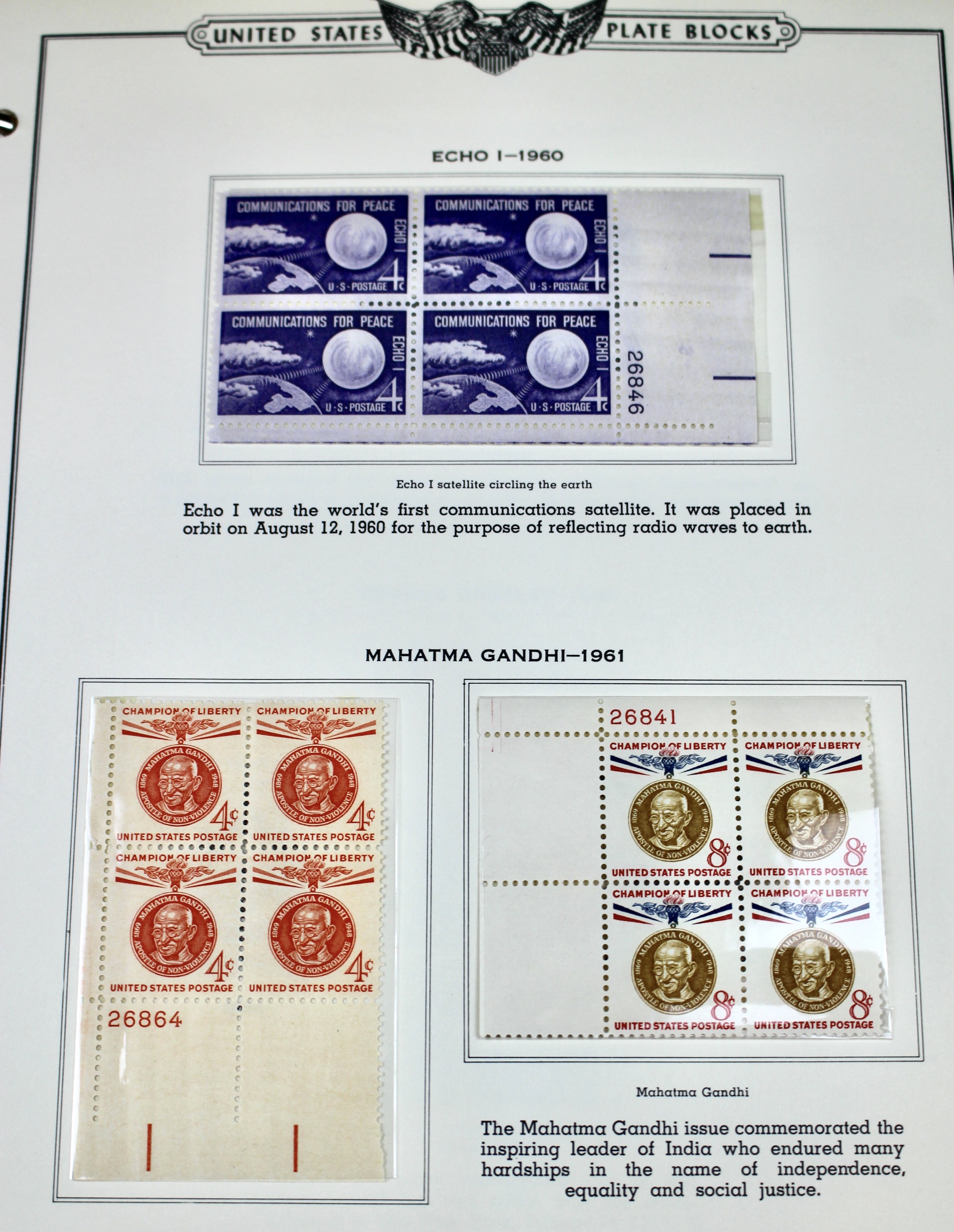 Over 200 Different U.S. Postage Stamp Plate Blocks, 1959 to 1969