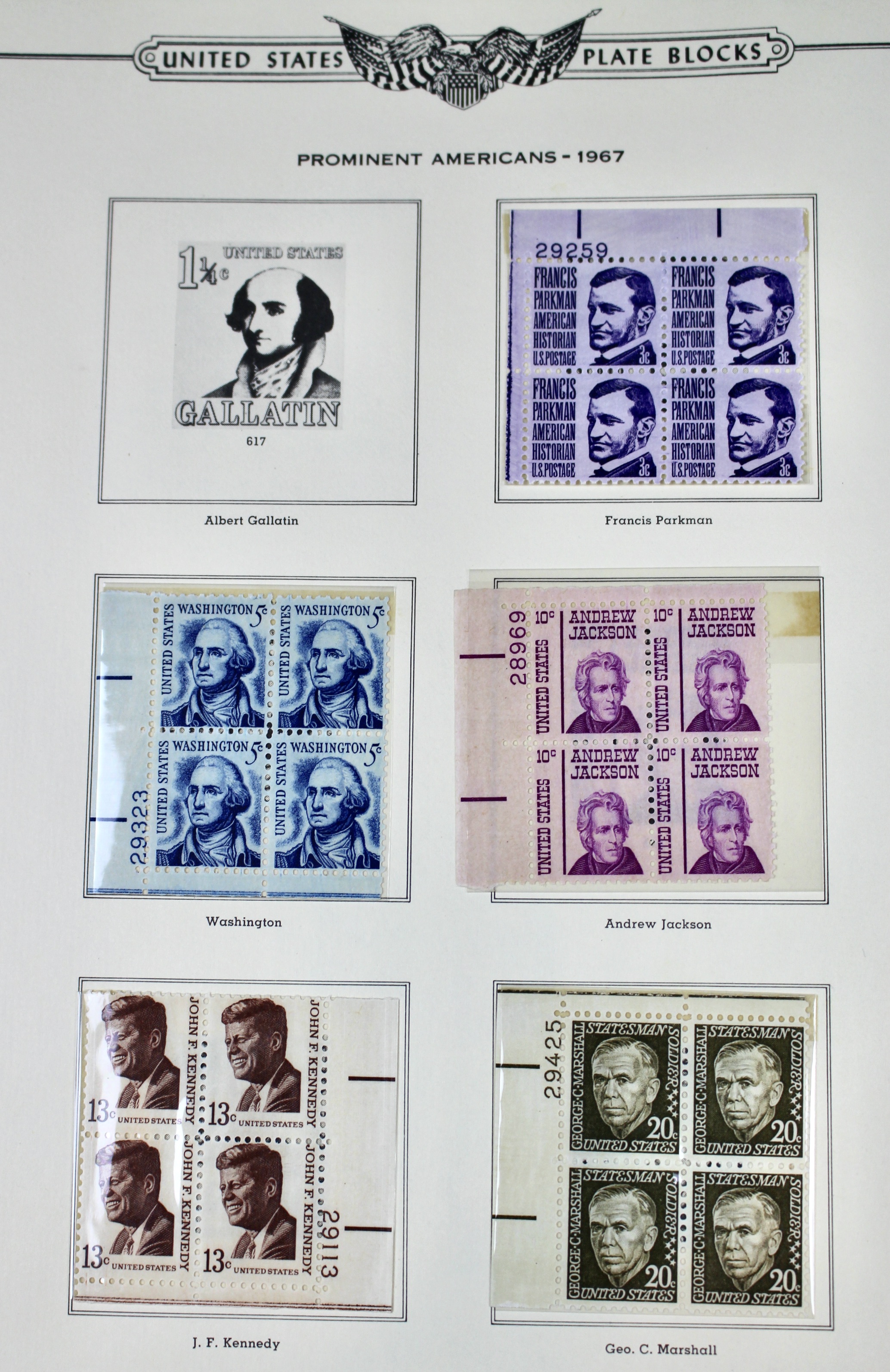 Over 200 Different U.S. Postage Stamp Plate Blocks, 1959 to 1969